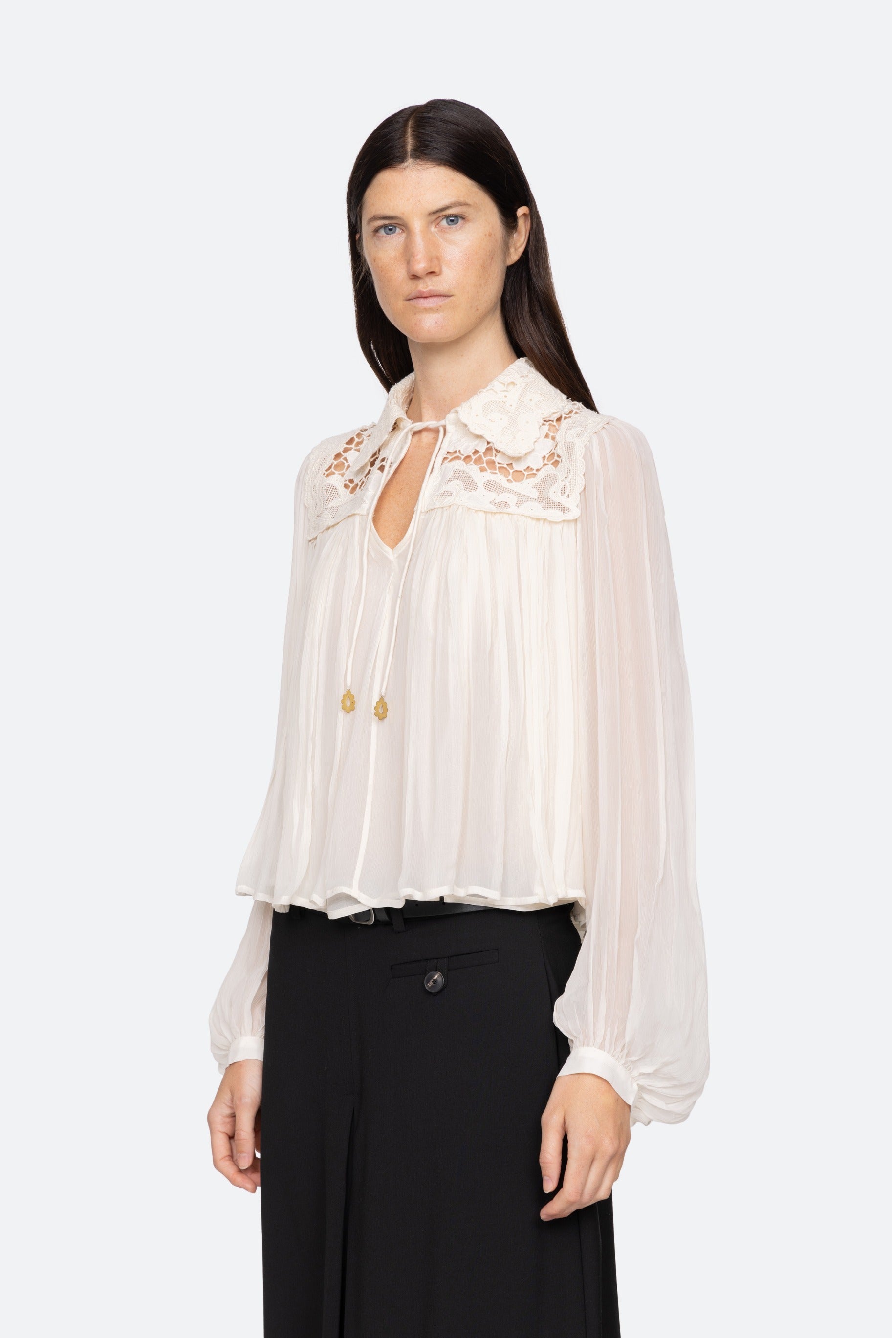 Sea New York Daphne Lace Long Sleeve Top