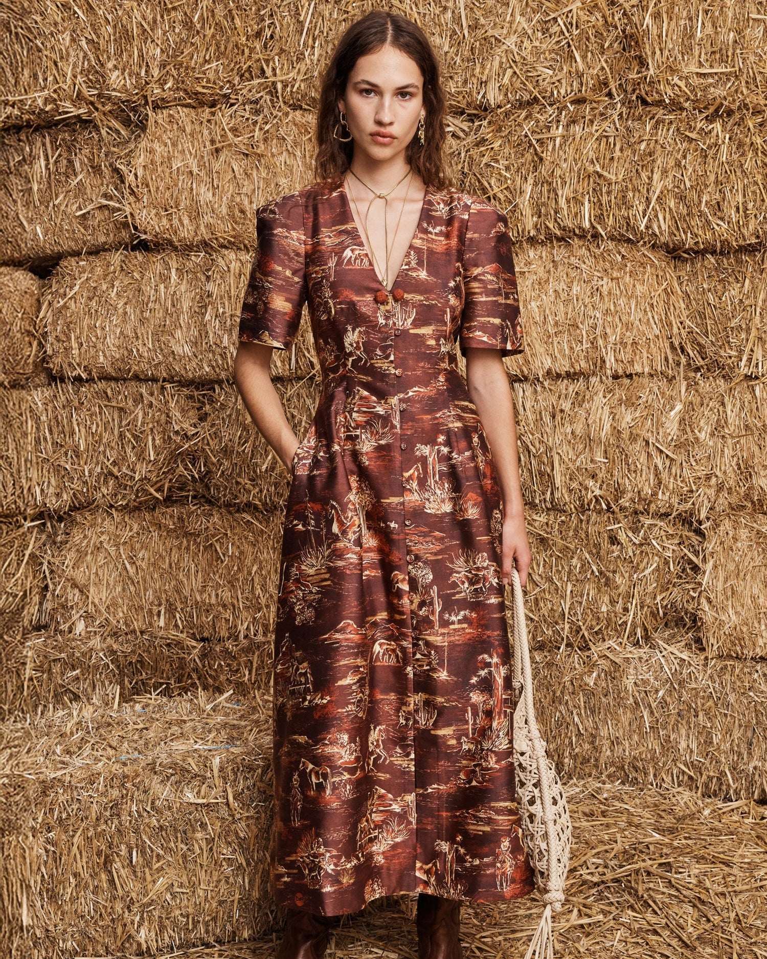 ワンピース MAISON AMATERAS Skin Fit Dress Chai Alémais Ezra Linen Blend Midi Dress – Maison Djouf