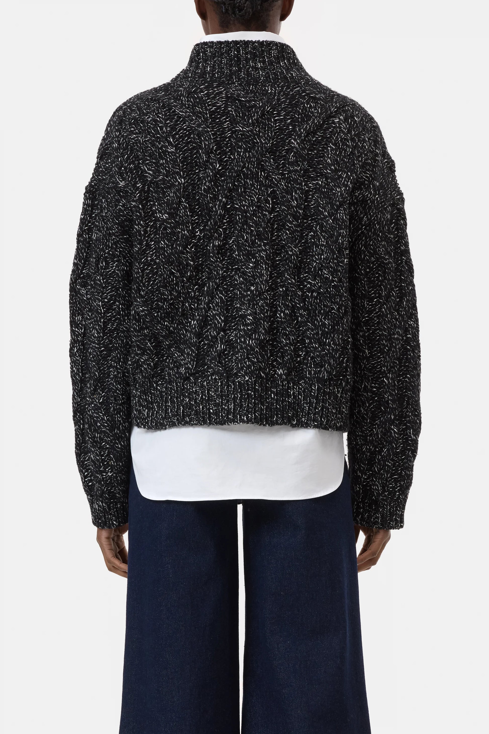 Closed Troyer Zip Cardigan in Dark Grey Melange