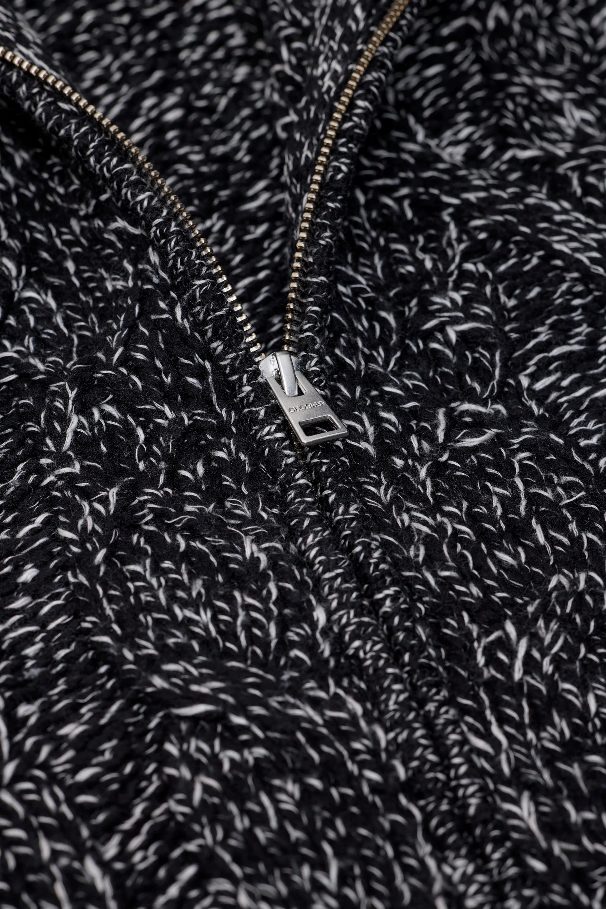 Closed Troyer Zip Cardigan in Dark Grey Melange