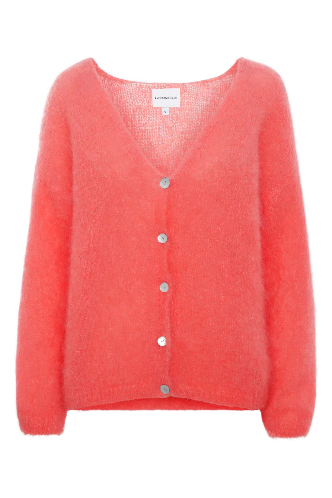 American Dreams Cornelia LS Cardigan in Coral Red