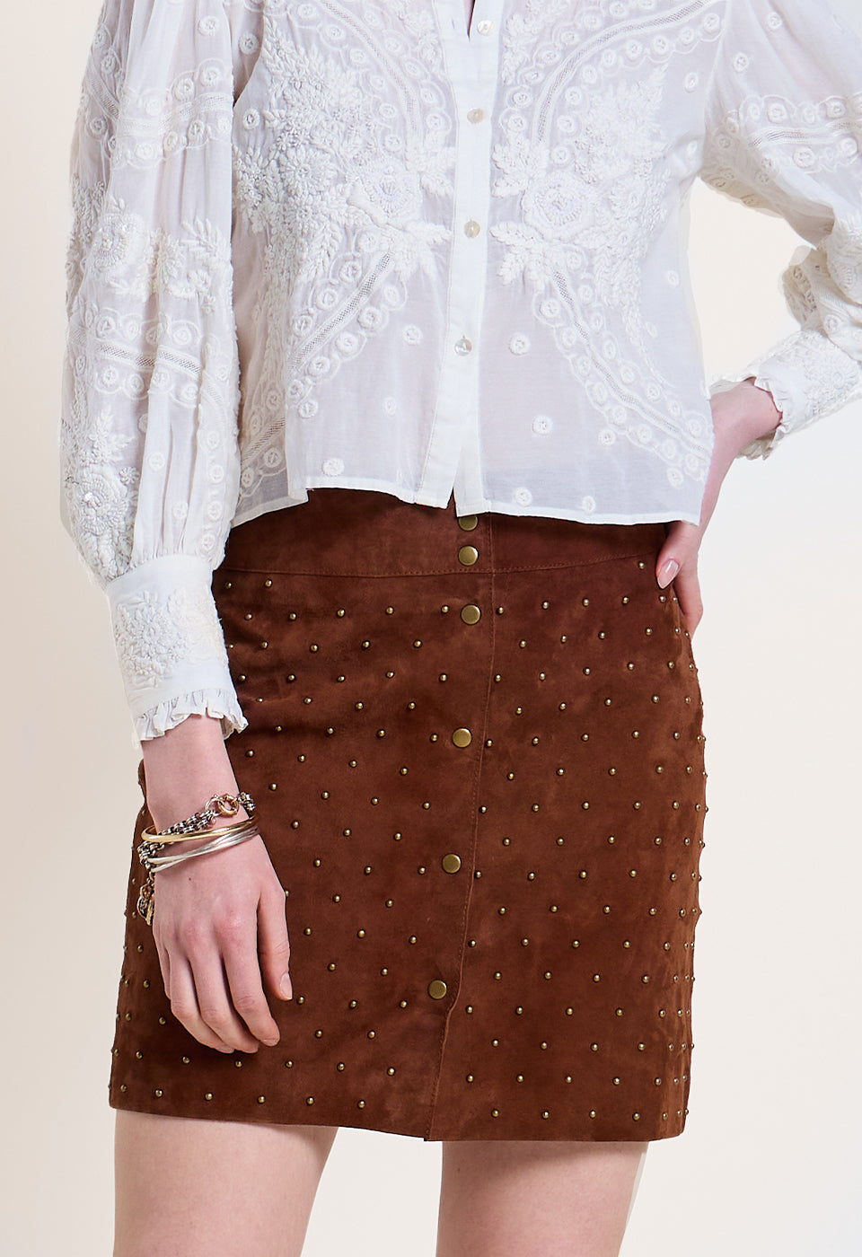 Scarlett Poppies Ember Suede Skirt