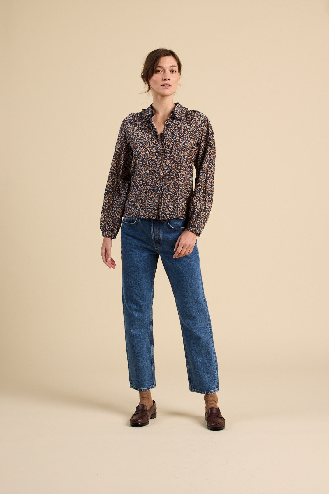 Trovata Kinsley Blouse in Nightshadow Disty