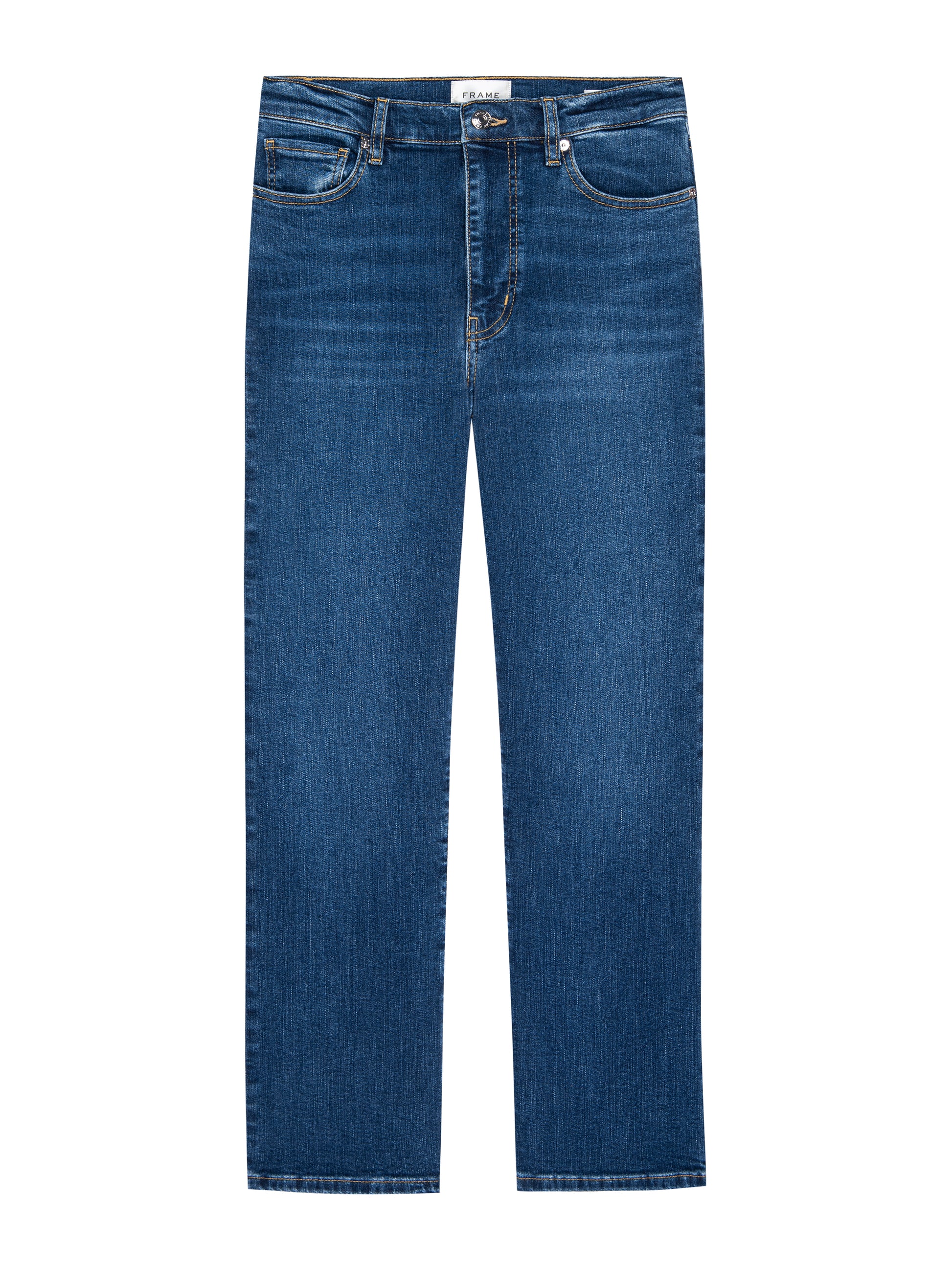 Blue jeans on a white background