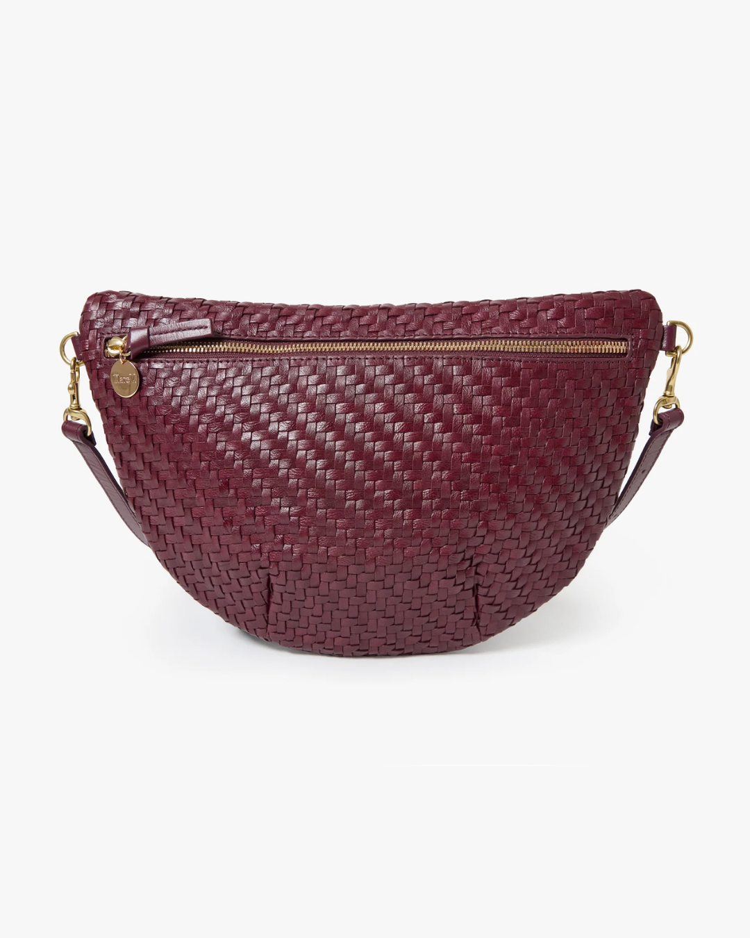 Clare V. Grande Fanny in Cassis Woven Zig Zag