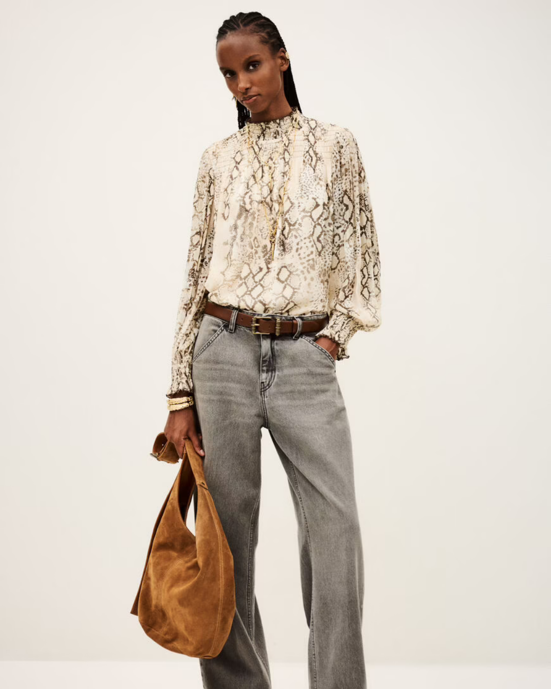 Ba&sh Shamy Blouse in Ecru