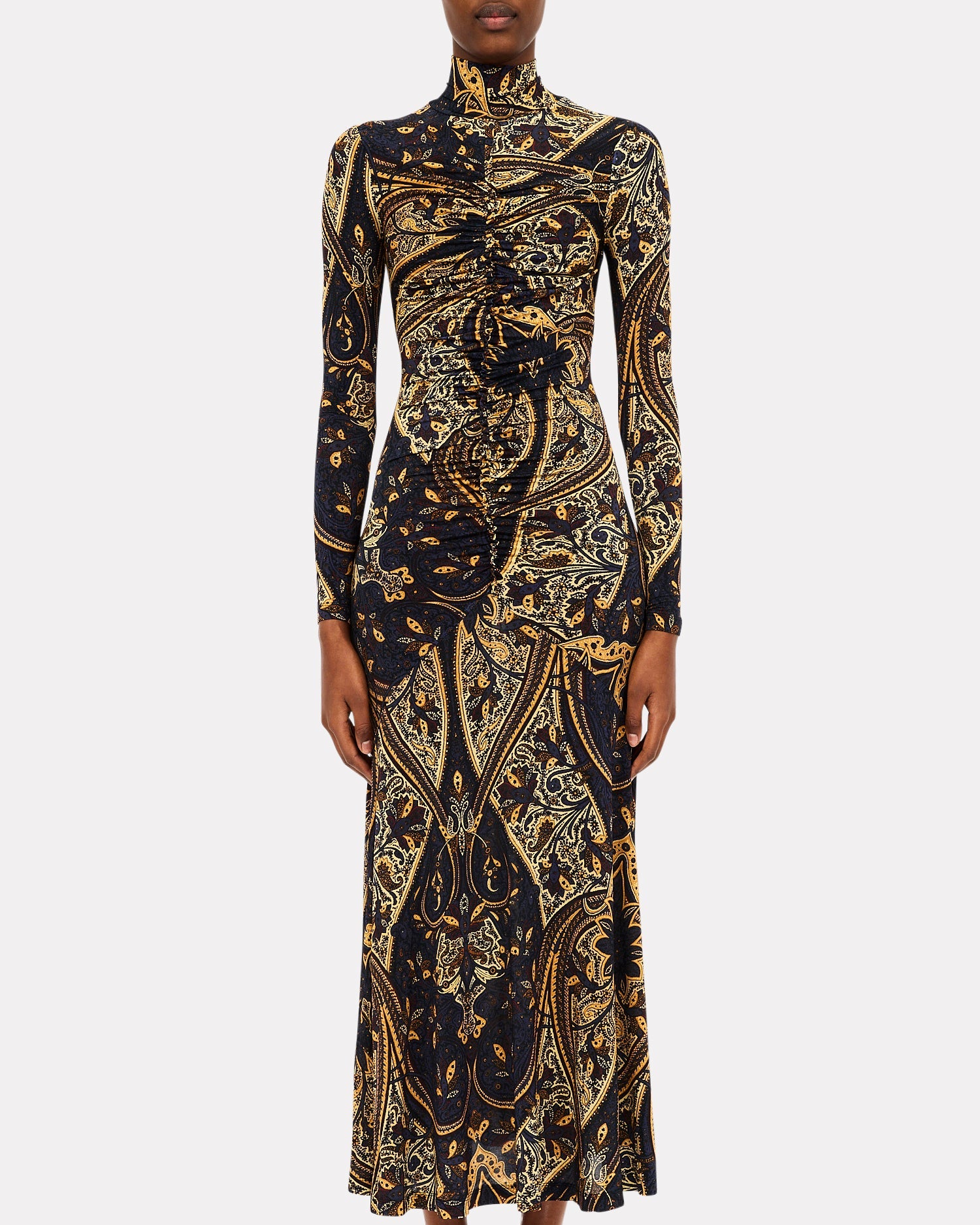 ulla johnson long sleeve dress Ida Designer Jersey in Twilight Paisley – Maison Djouf Size:15 1/2 x 32 cf-color-medium-wash Our Amari Dress has Short Lexy Wrap Dress
