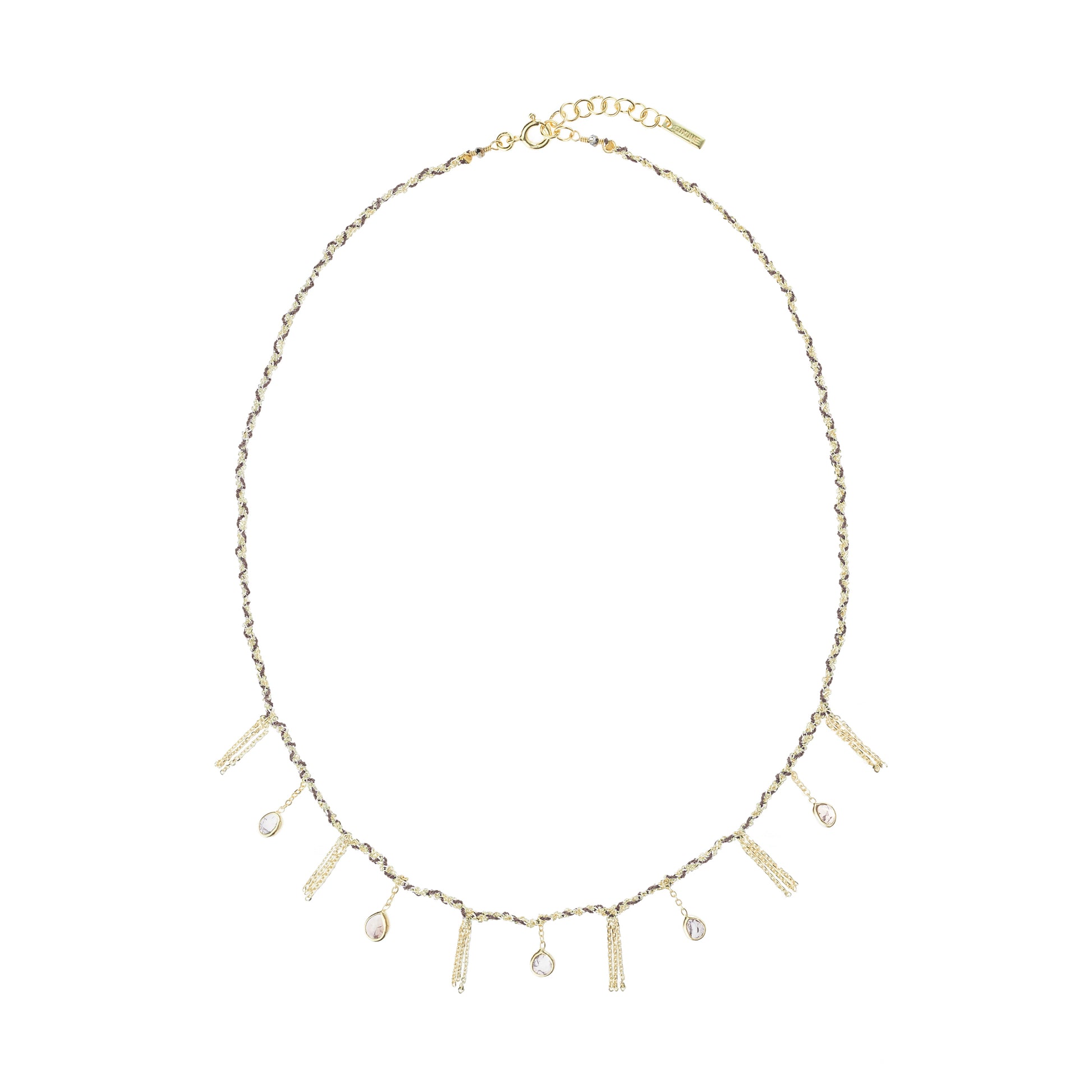 Marie Laure Chamorel Necklace Gold Beige with Polki Diamonds