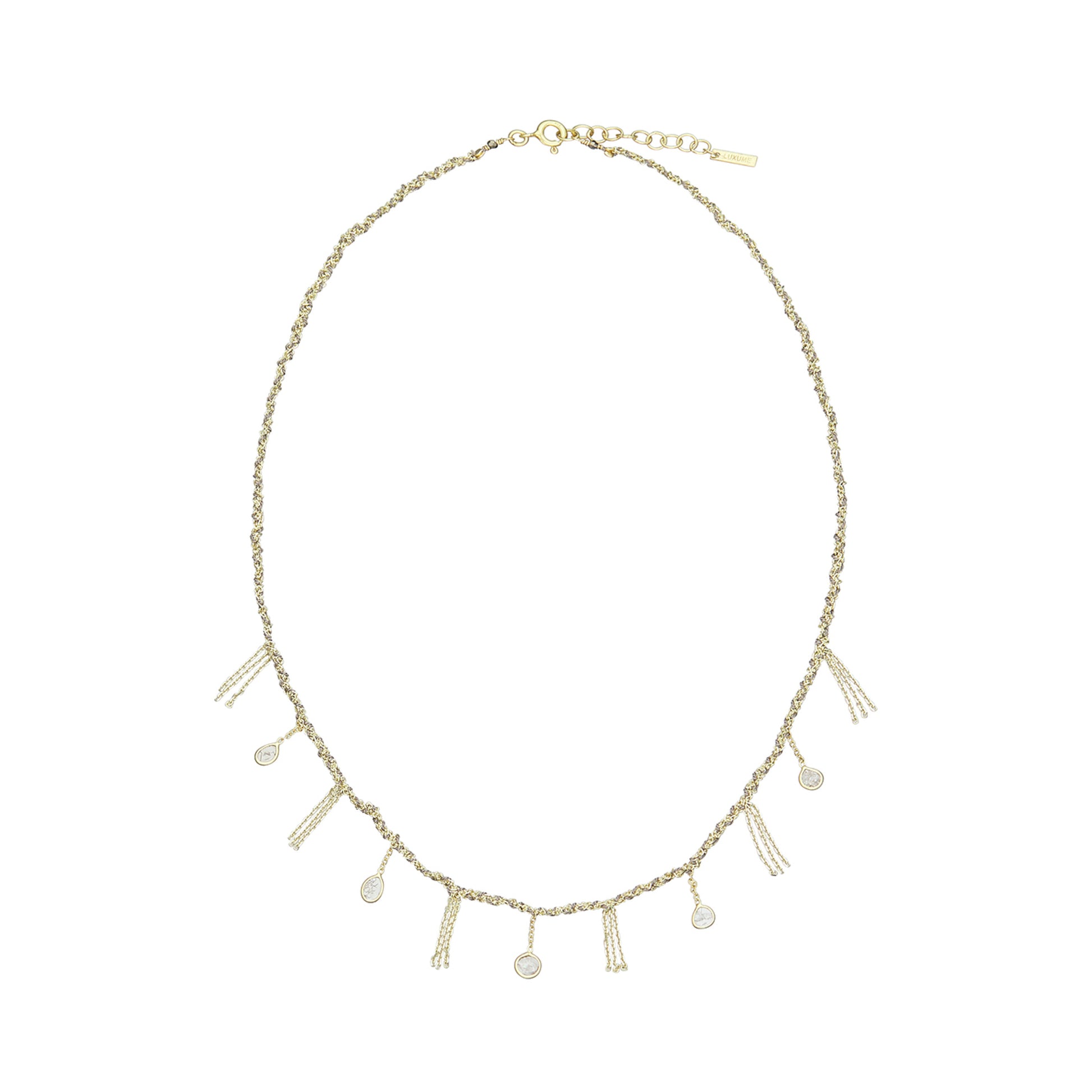 Marie Laure Chamorel Necklace Gold Grey Polki Diamonds
