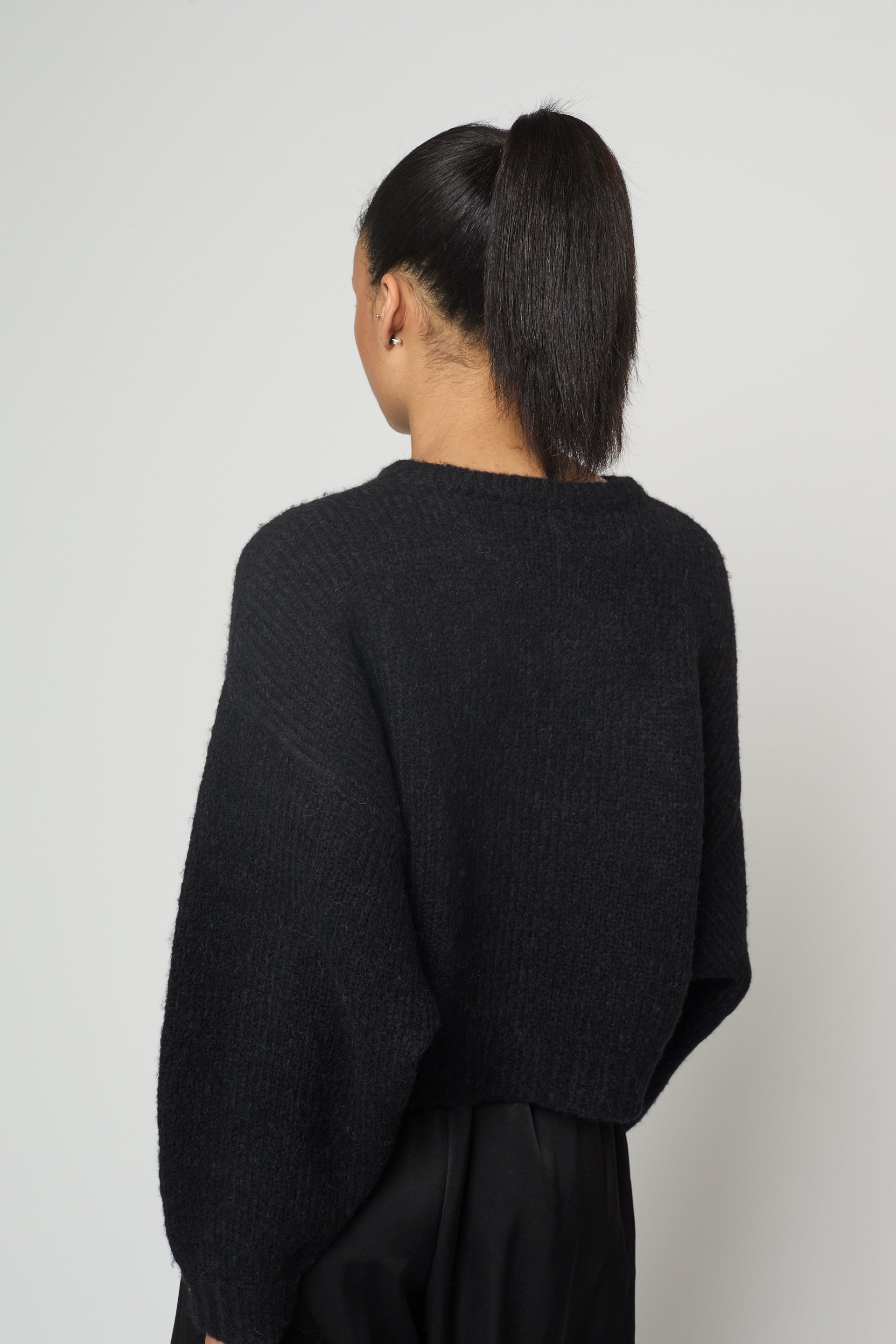 Atelier Delphine Balloon Sleeve Sweater in Black
