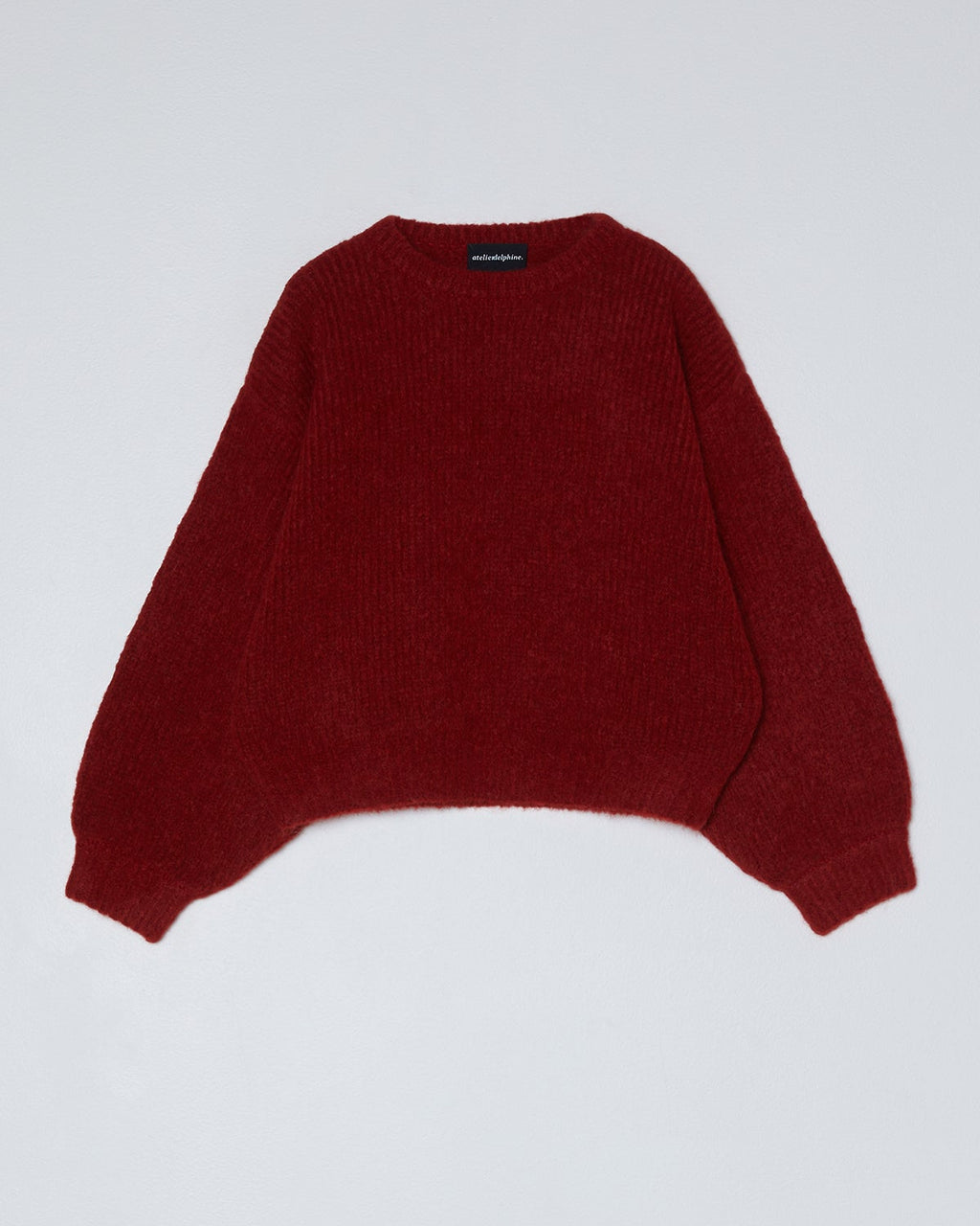 Atelier Delphine Balloon Sleeve Sweater in Burgundy