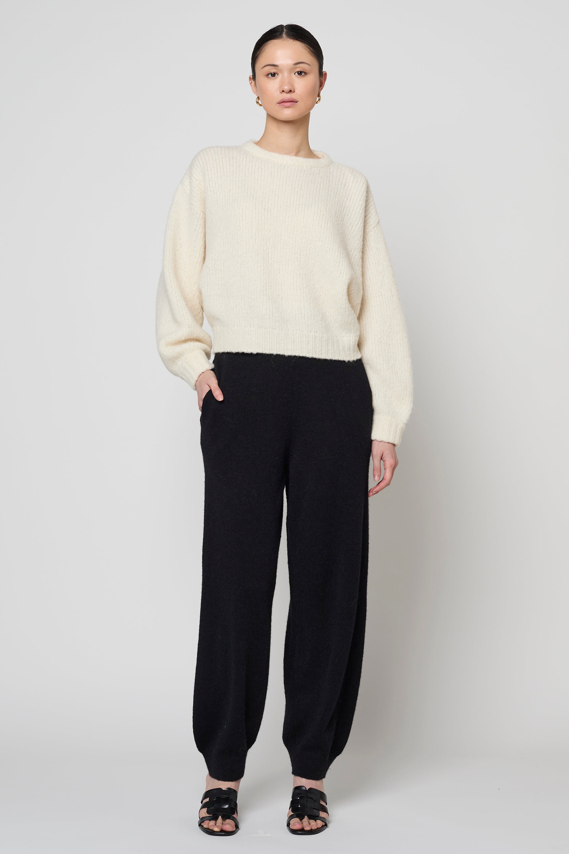 Atelier Delphine Balloon Sleeve Sweater in Cream