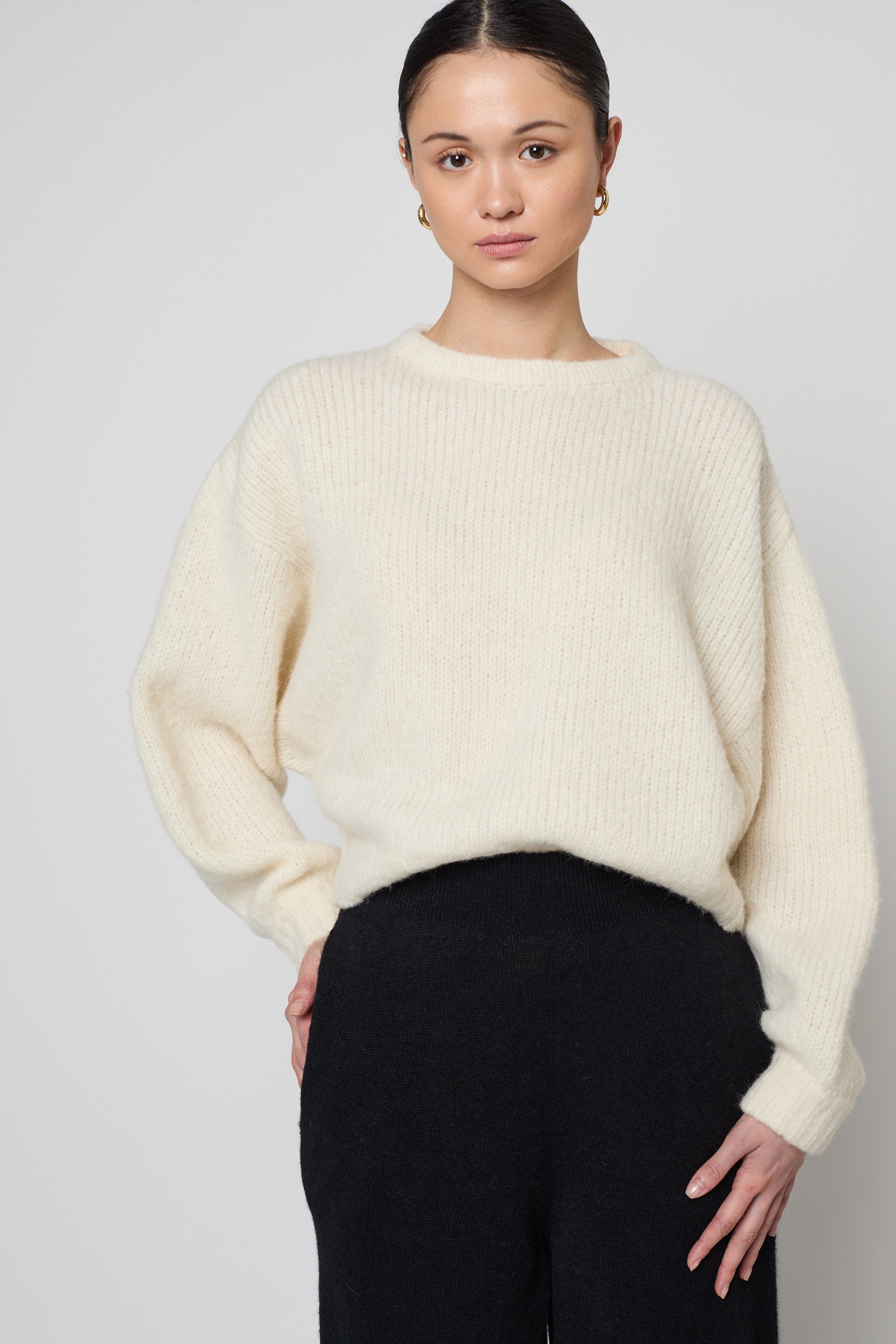 Atelier Delphine Balloon Sleeve Sweater in Cream