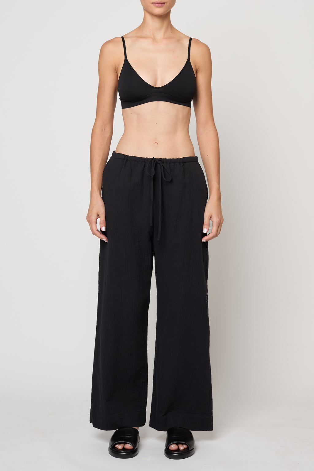 Atelier Delphine Drawstring Pant in Black