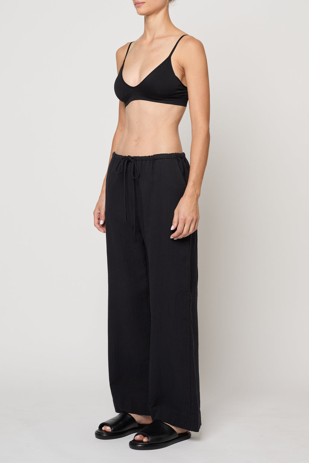 Atelier Delphine Drawstring Pant in Black