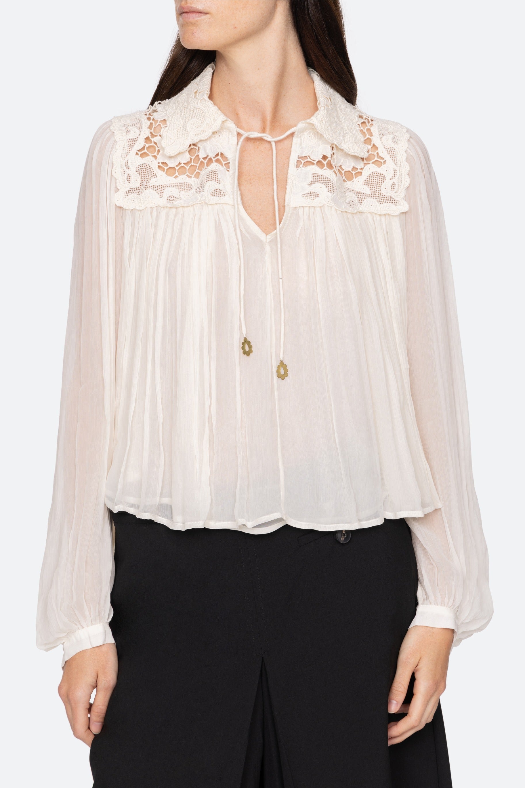 Sea New York Daphne Lace Long Sleeve Top