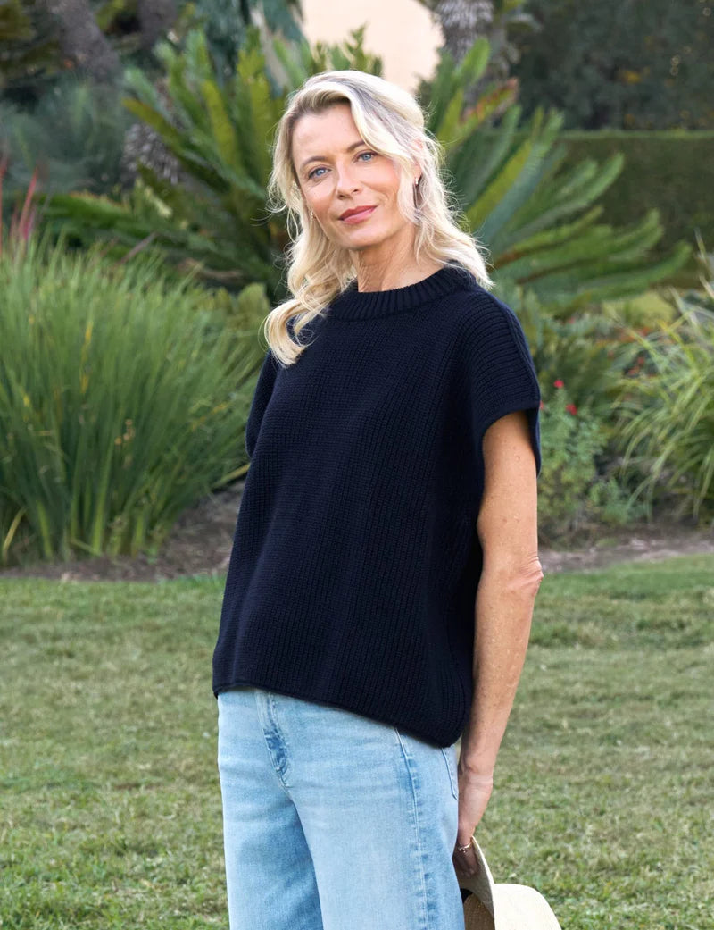 Frank & Eileen Montecito Sweater Vest in Marine