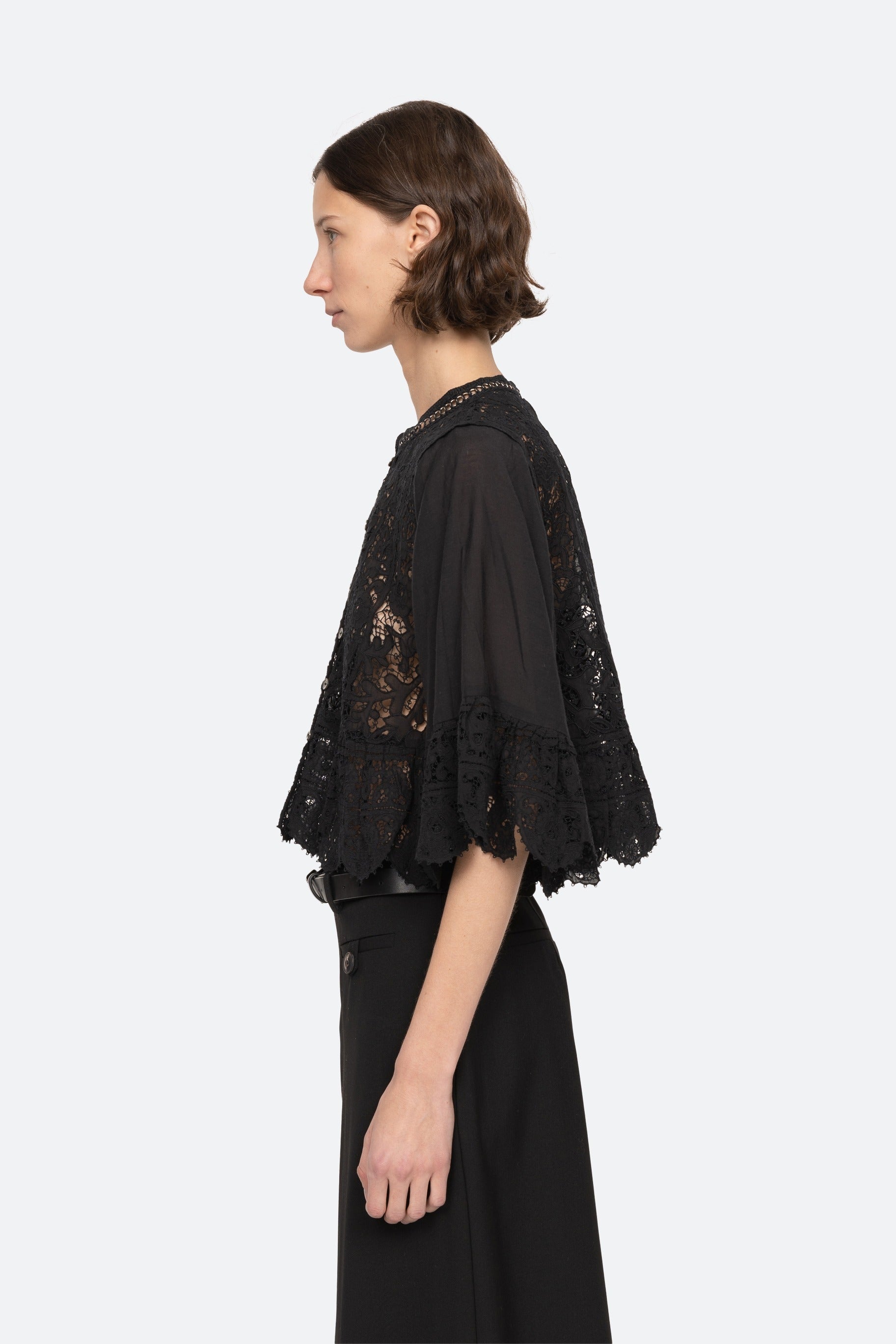 Sea New York Shanna Lace 3/4 Sleeve Top
