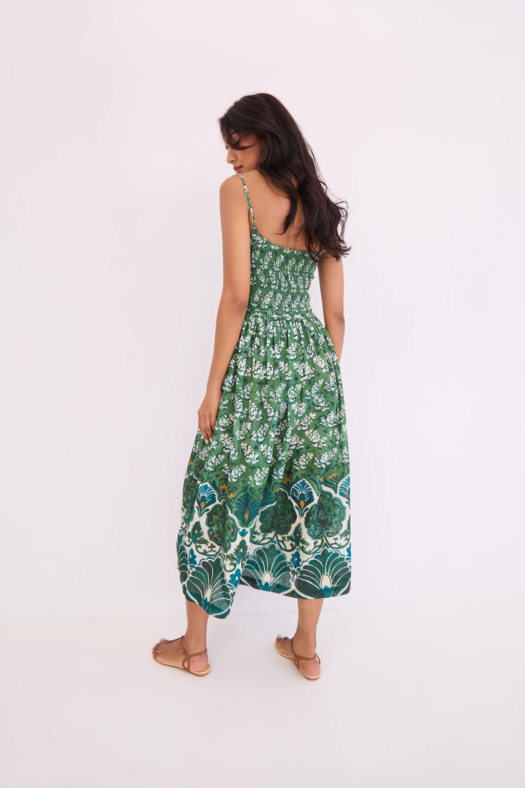 Cara Cara Carmen Dress in Samara Green