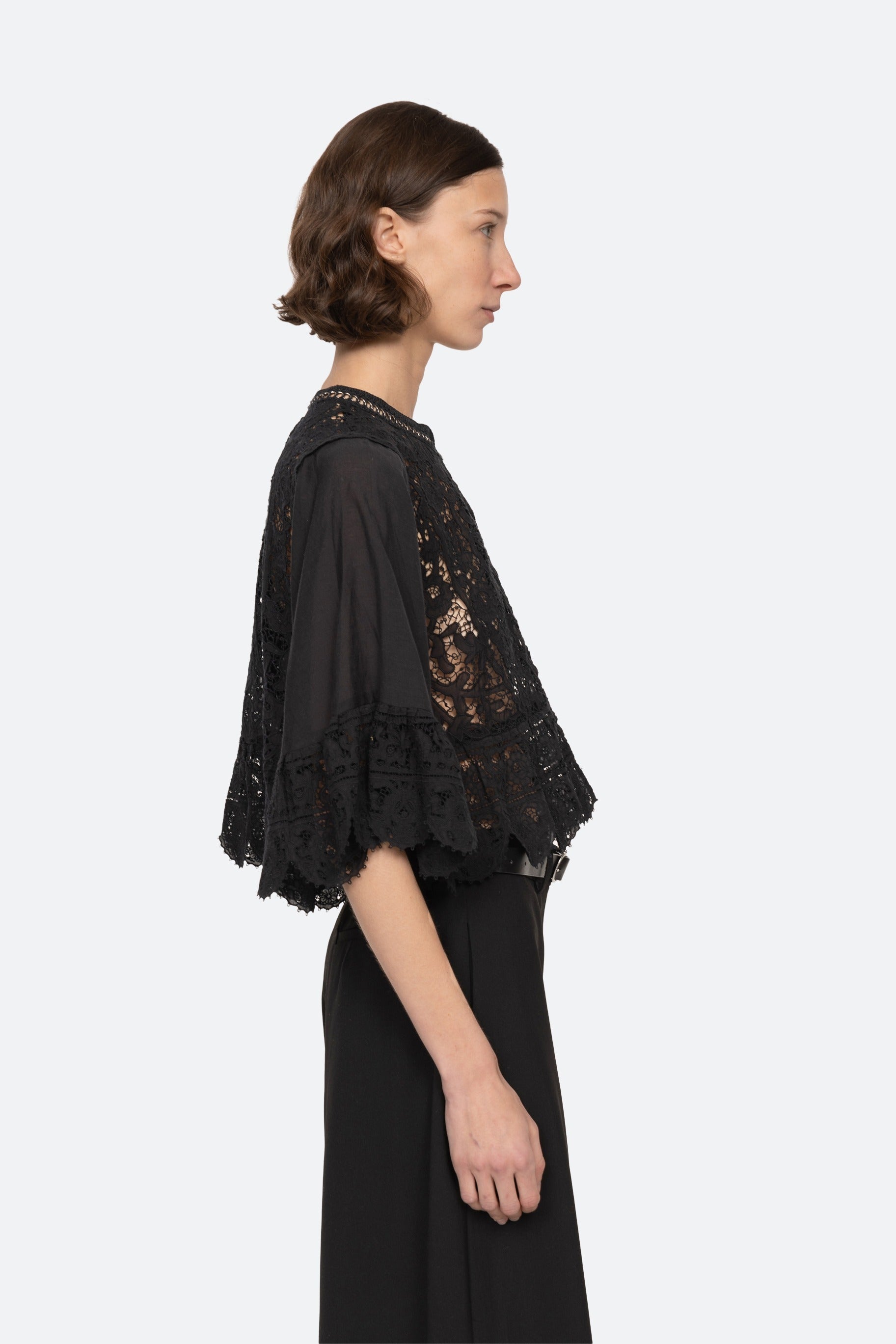 Sea New York Shanna Lace 3/4 Sleeve Top