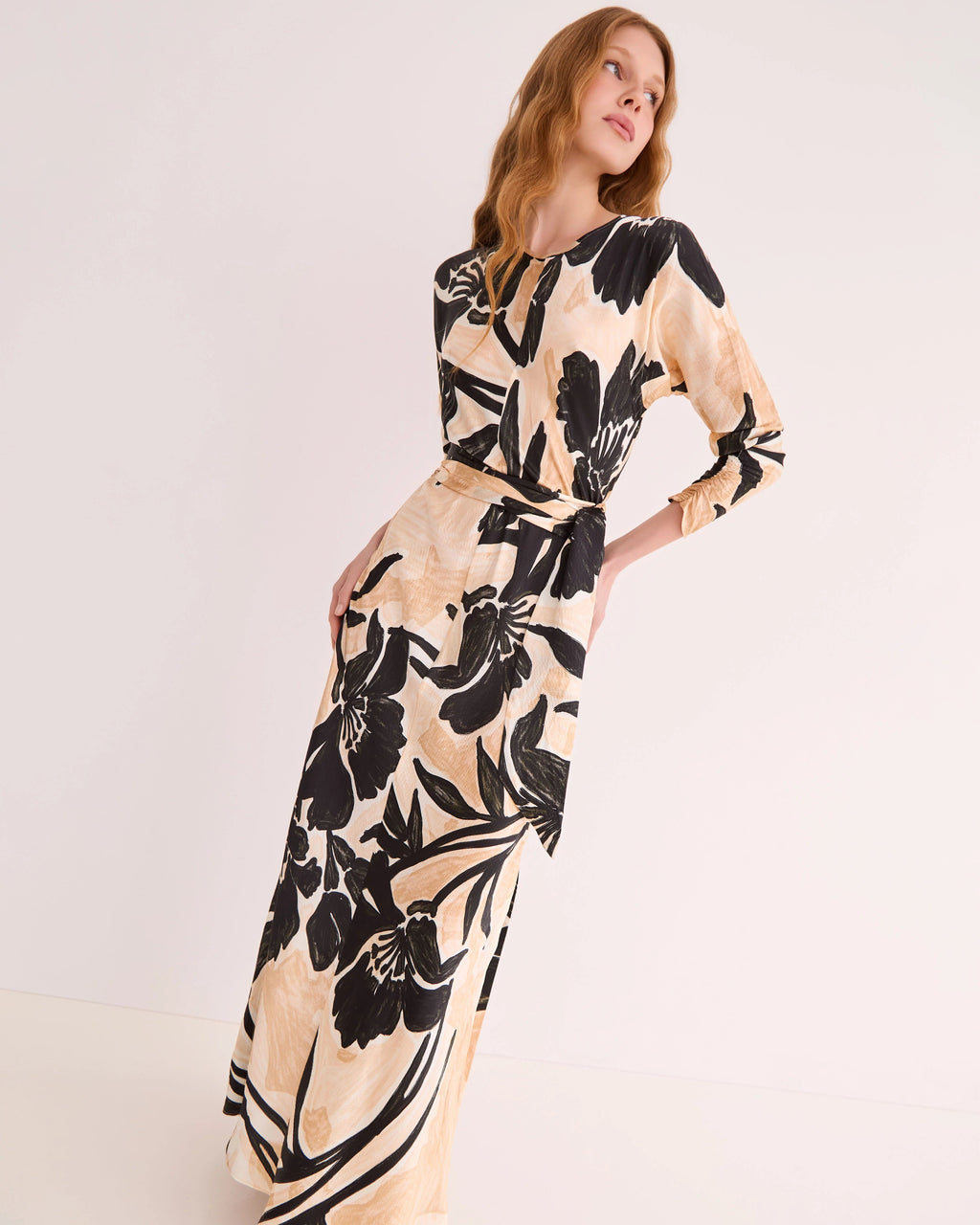 Cara Cara Montgomery Midi Dress in Flora Shadow Ginger