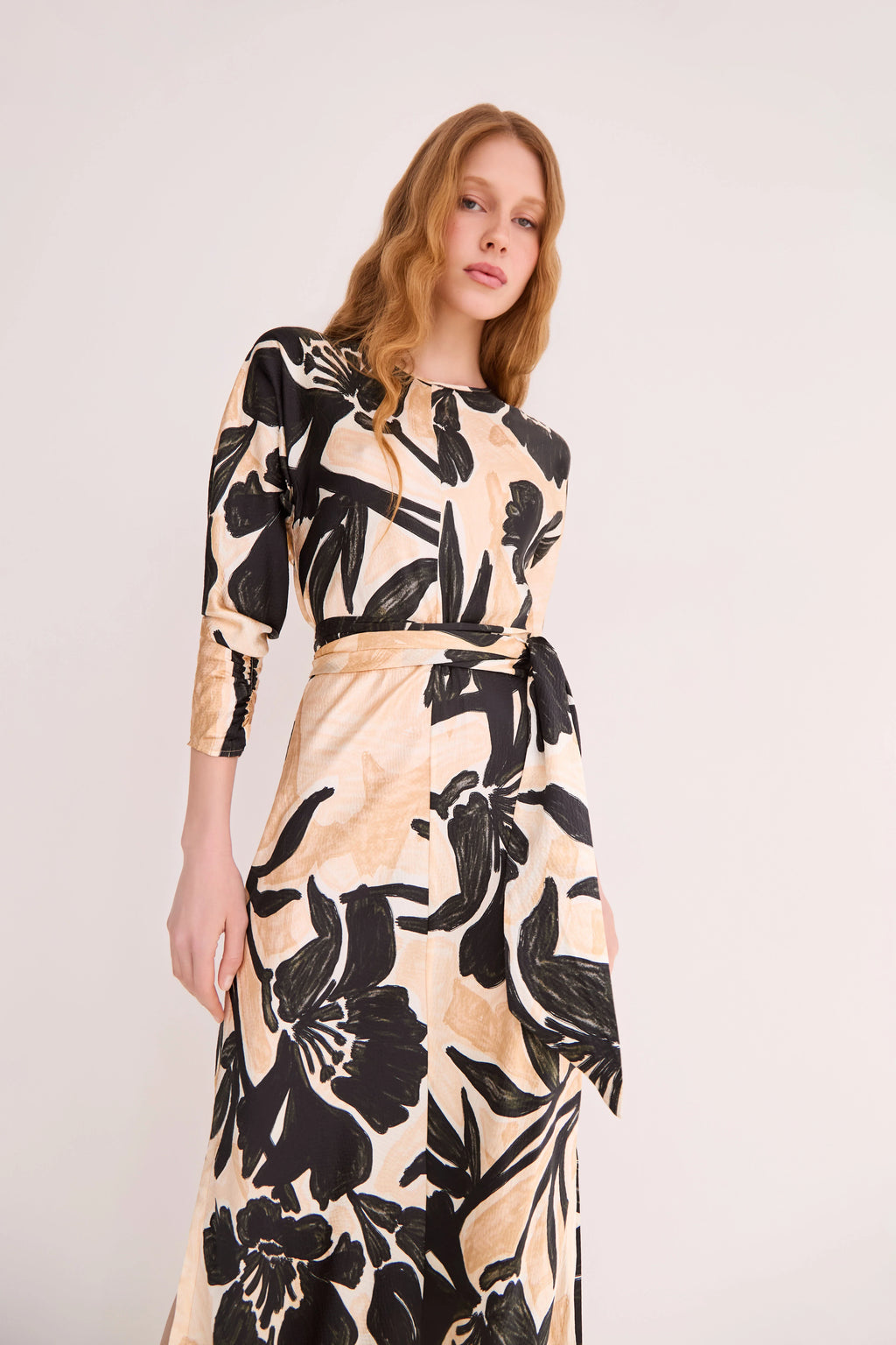 Cara Cara Montgomery Midi Dress in Flora Shadow Ginger