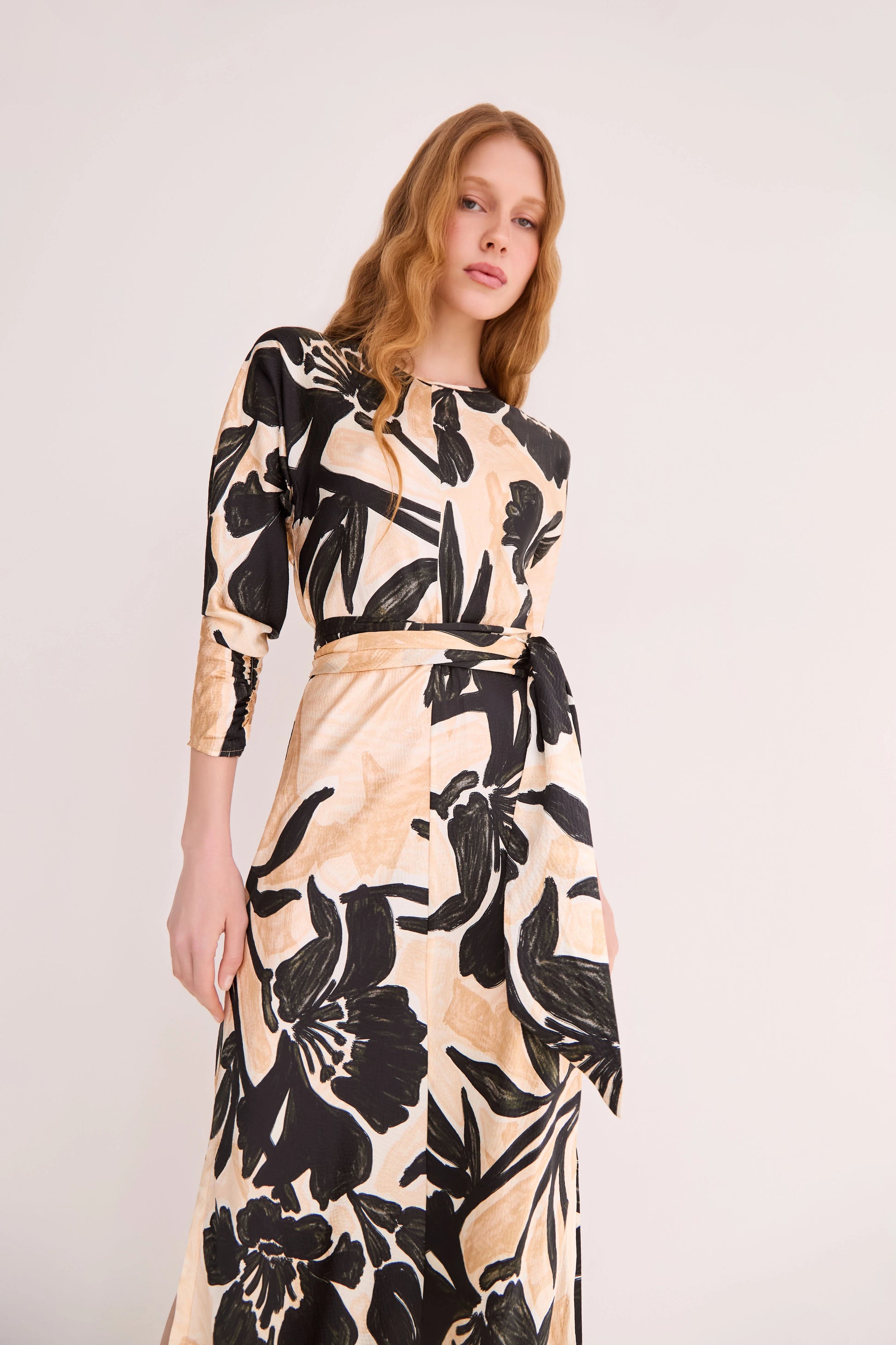 Cara Cara Montgomery Midi Dress in Flora Shadow Ginger