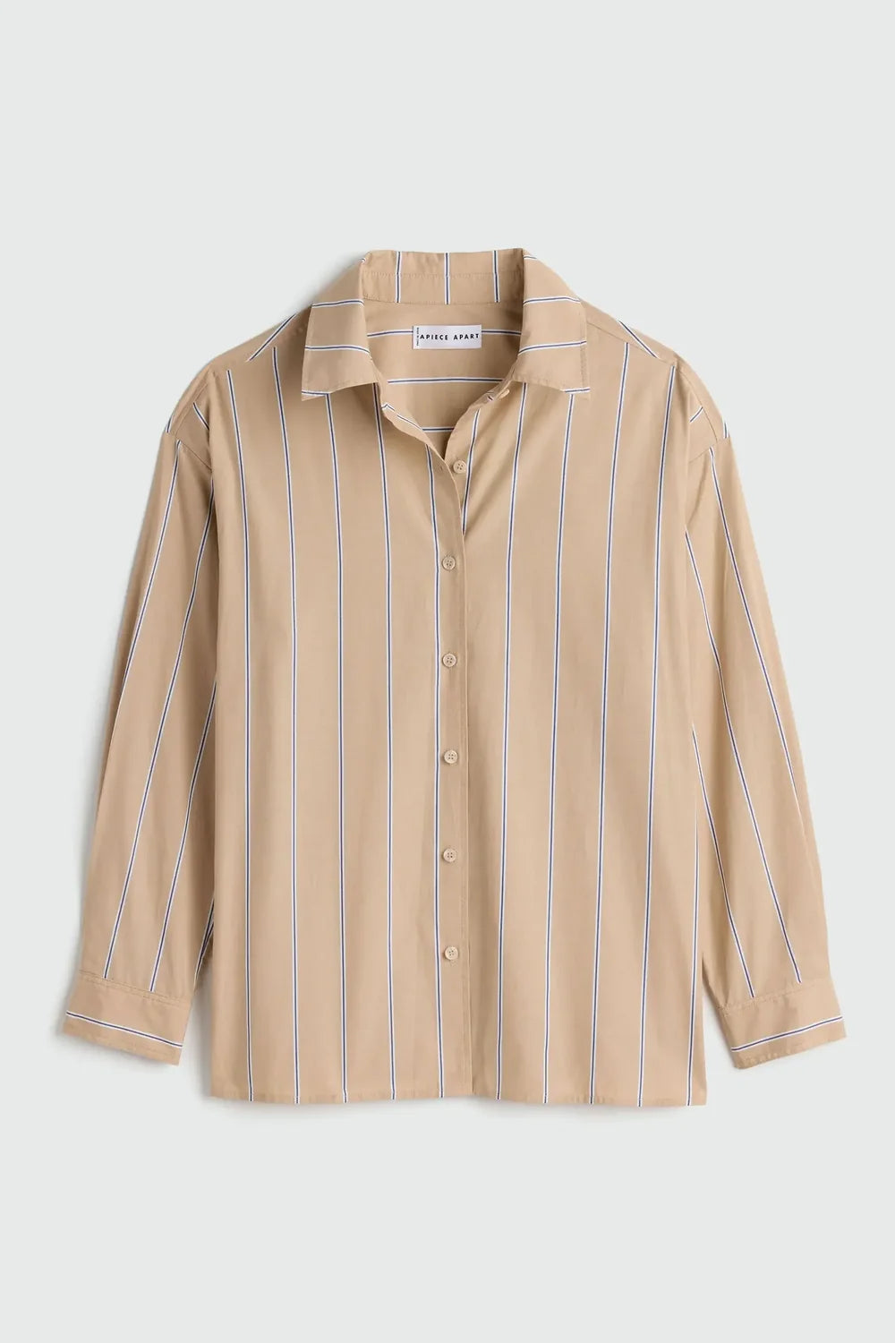 Apiece Apart Isolde Button Down in Sand & Blue Stripe
