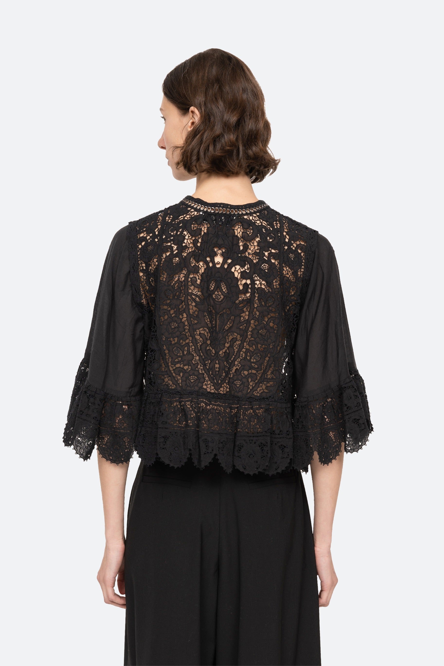 Sea New York Shanna Lace 3/4 Sleeve Top