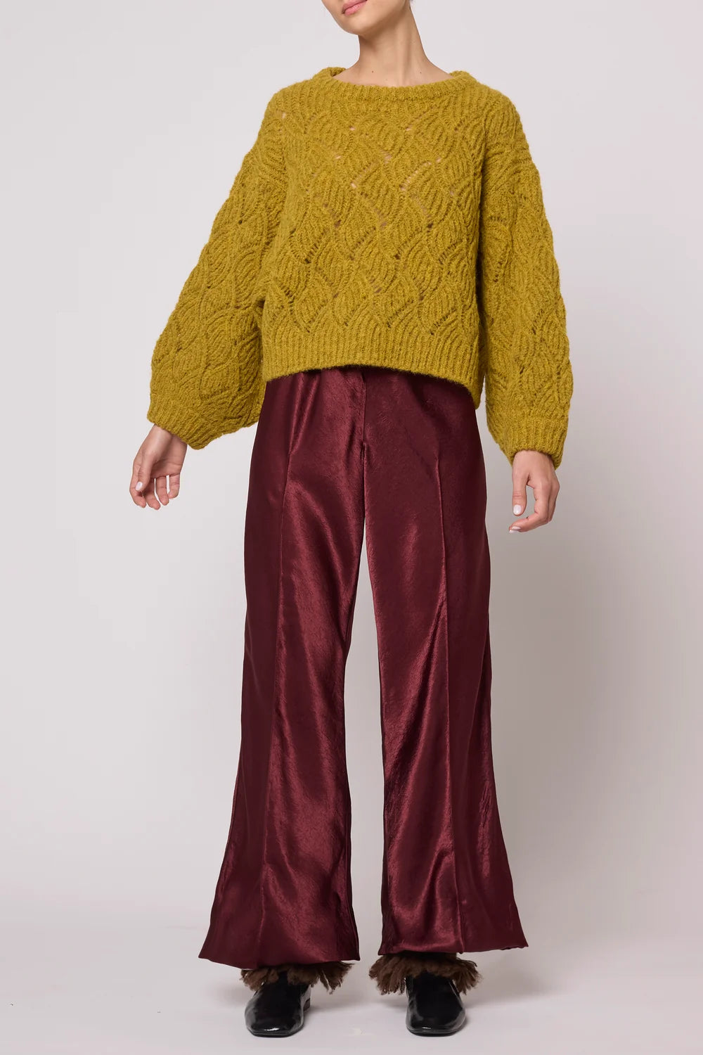 Atelier Delphine Balloon Sleeve Sweater in Mustard