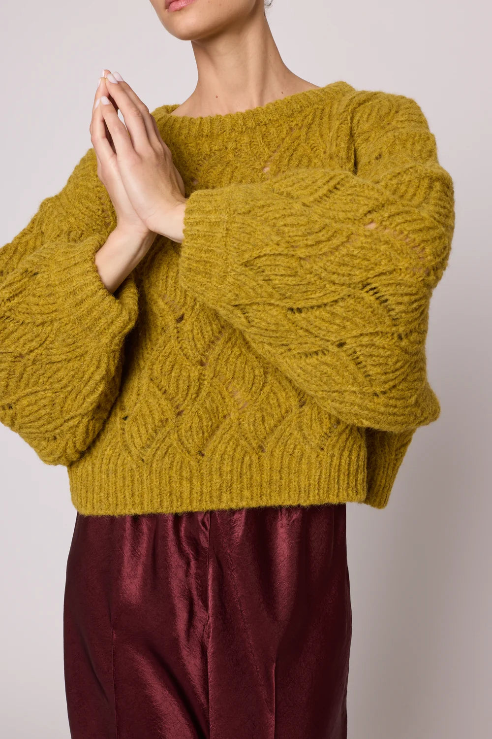 Atelier Delphine Balloon Sleeve Sweater in Mustard