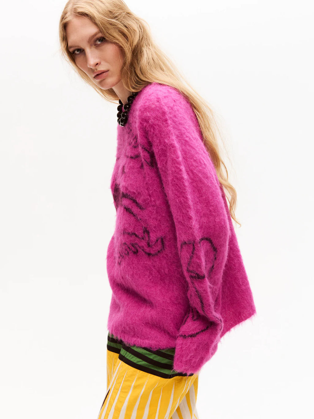 Carolina K Folklore Sweater in Fuscia Bordeaux