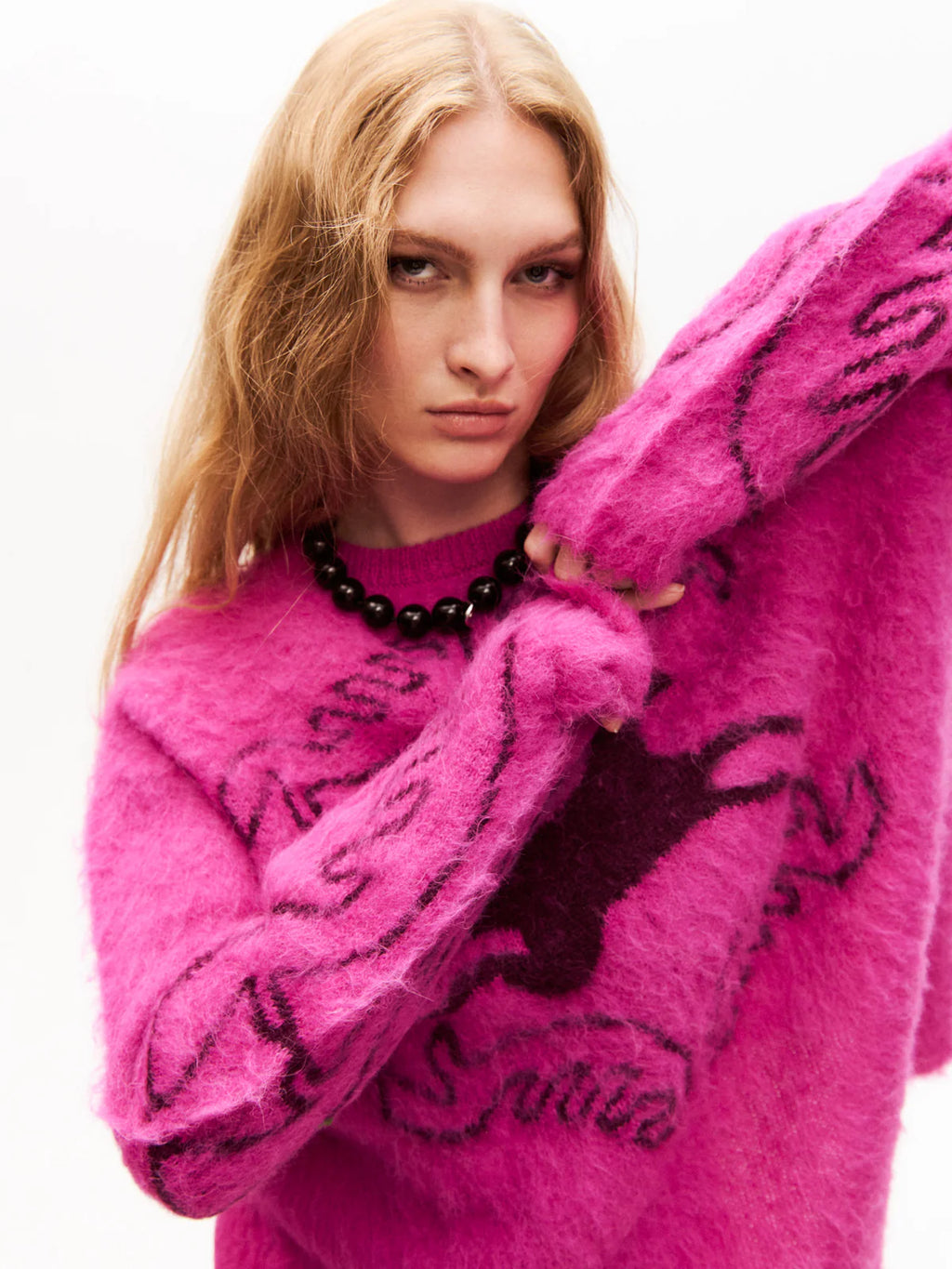 Carolina K Folklore Sweater in Fuscia Bordeaux