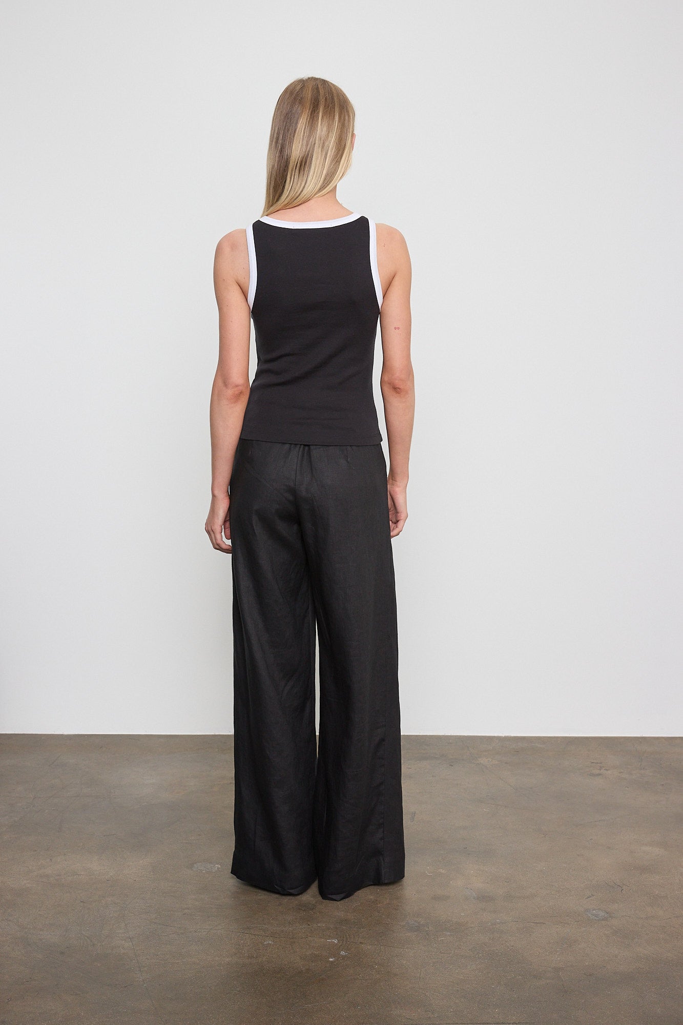 Enza Costa Linen Easy Trouser in Black