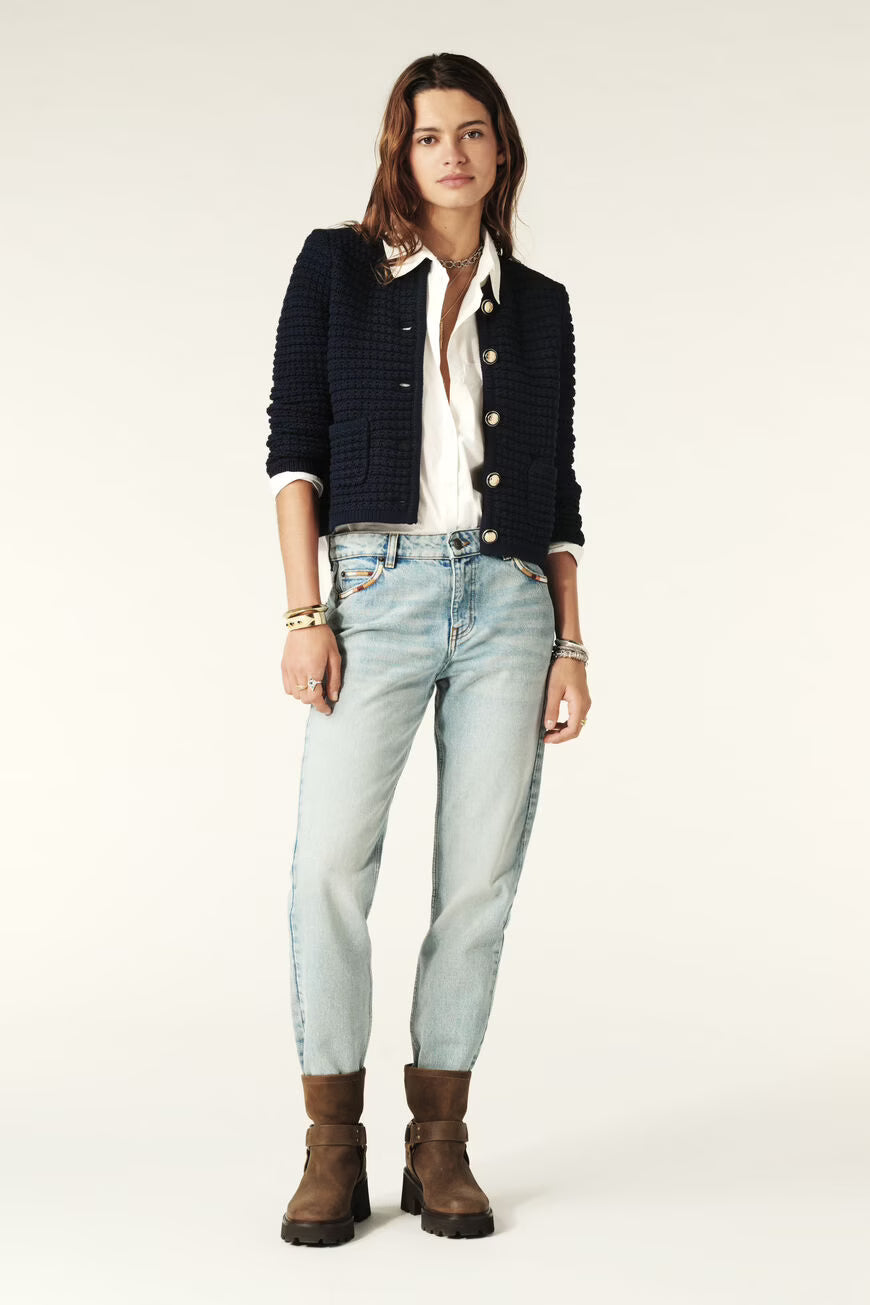 Ba&sh Gaspard Cardigan in Marine