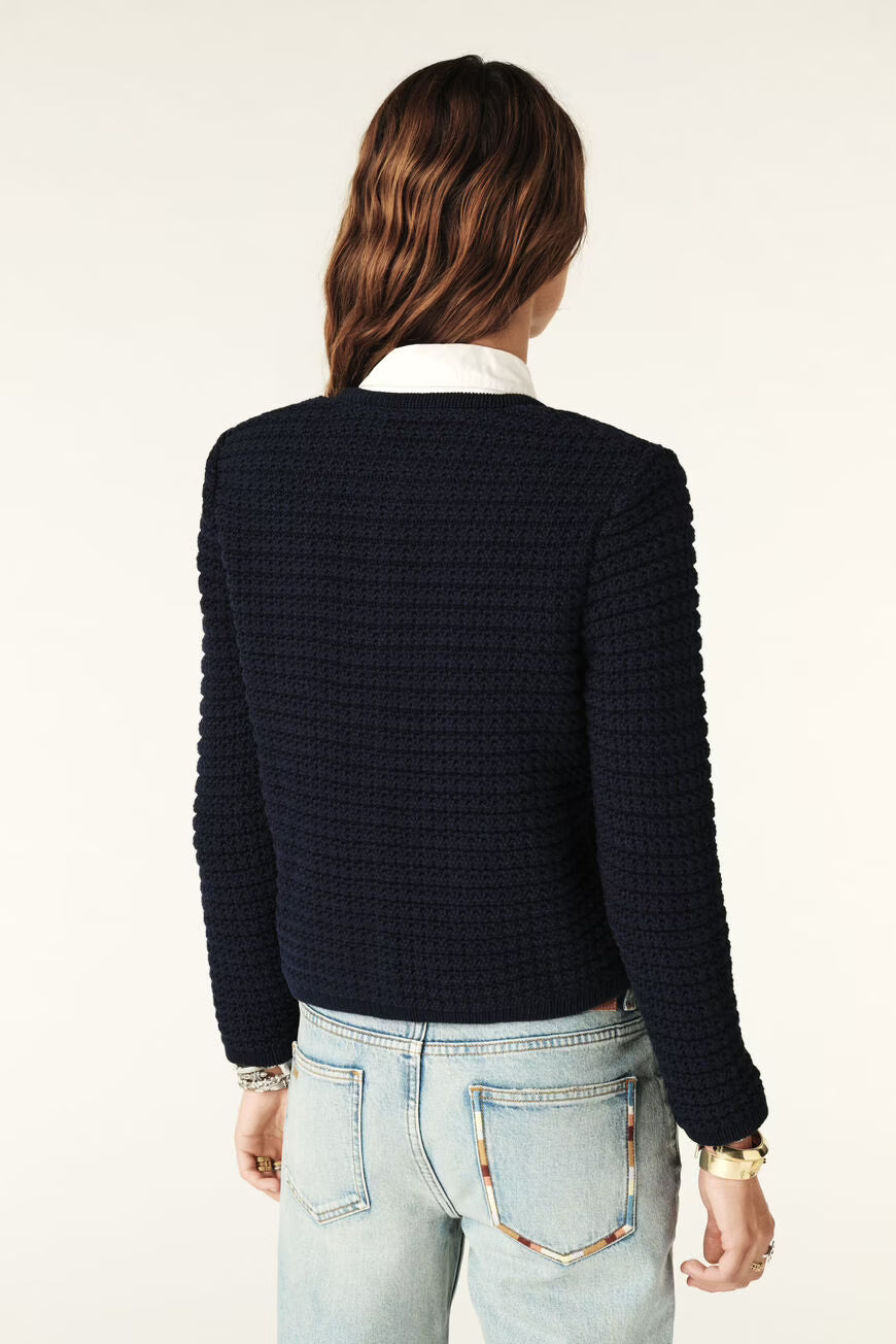 Ba&sh Gaspard Cardigan in Marine