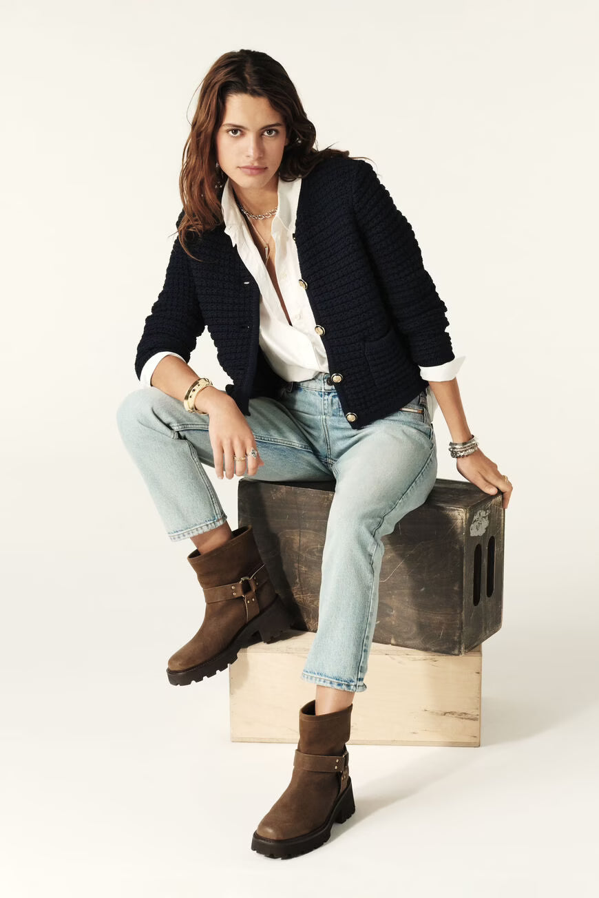 Ba&sh Gaspard Cardigan in Marine