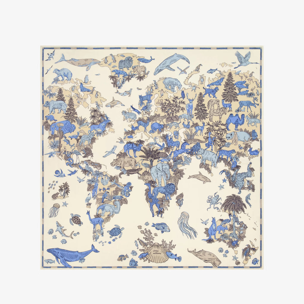 Inoui Editions Square Scarf Atlas in White