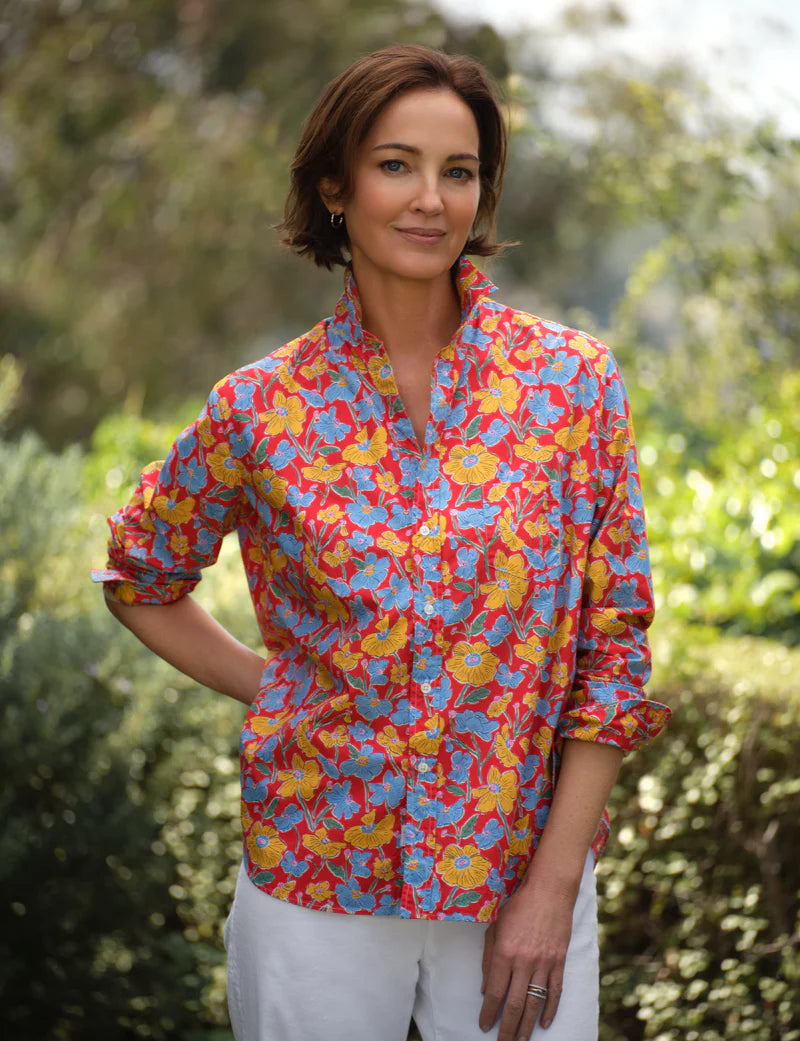 Frank & Eileen Eileen Shirt in Red Flowers