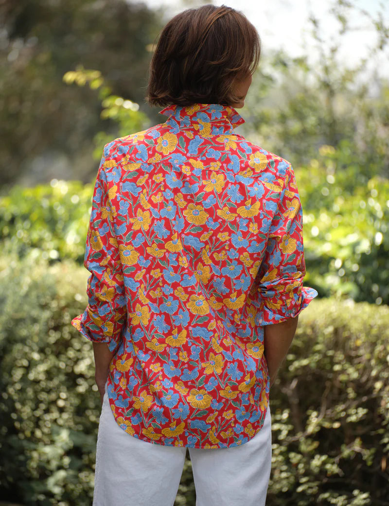 Frank & Eileen Eileen Shirt in Red Flowers