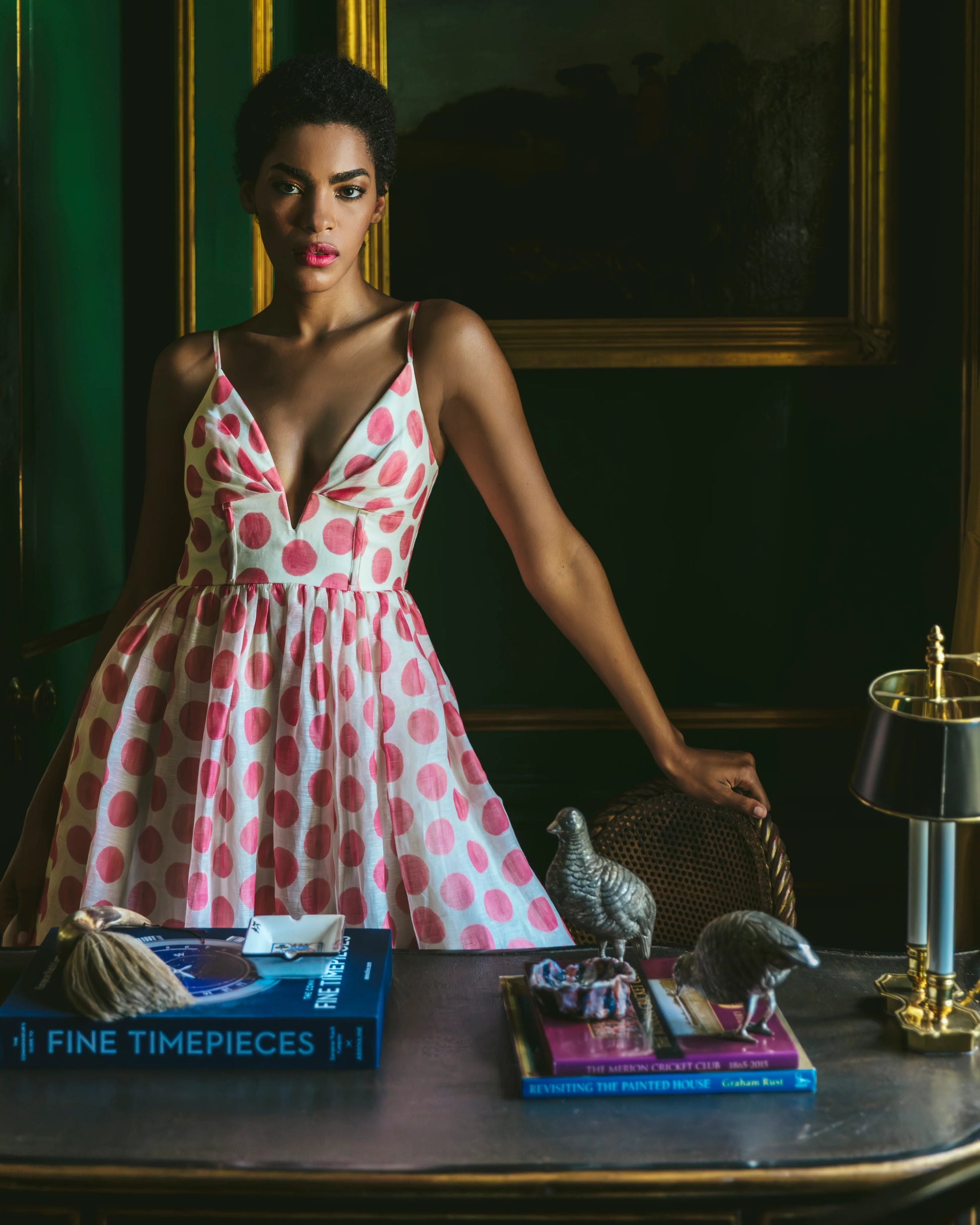 Cara Cara Pero Midi Dress in Celeste Spot Pink