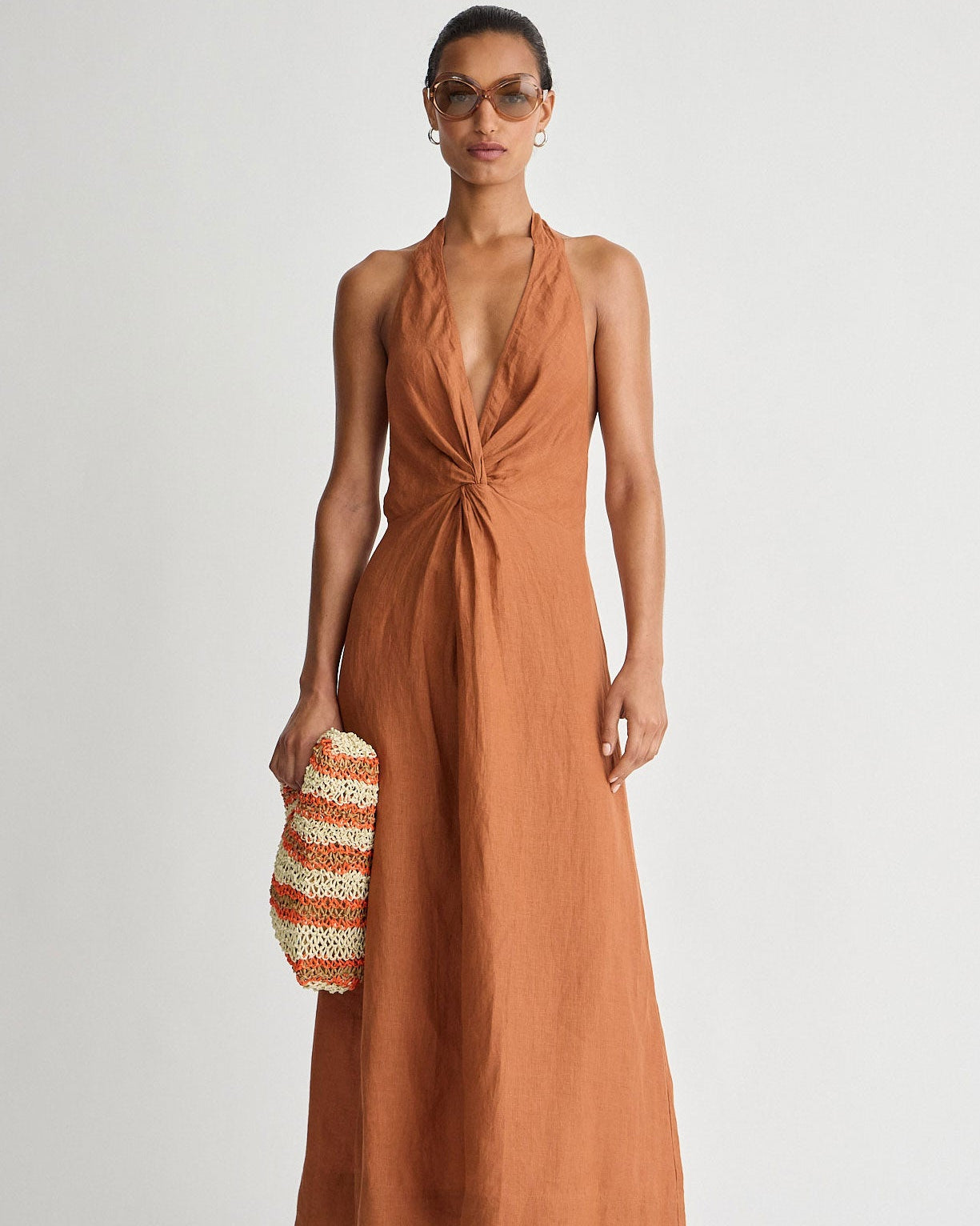 Apiece Apart Salome Halter Maxi Dress in Harissa
