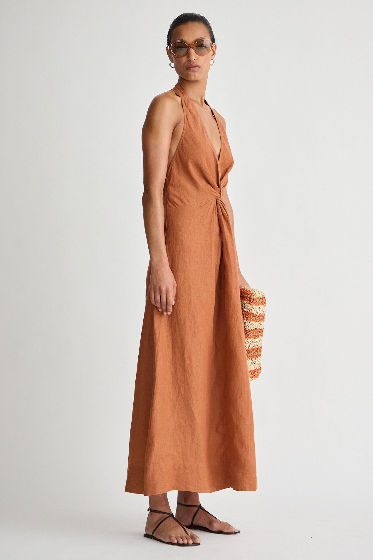 Apiece Apart Salome Halter Maxi Dress in Harissa
