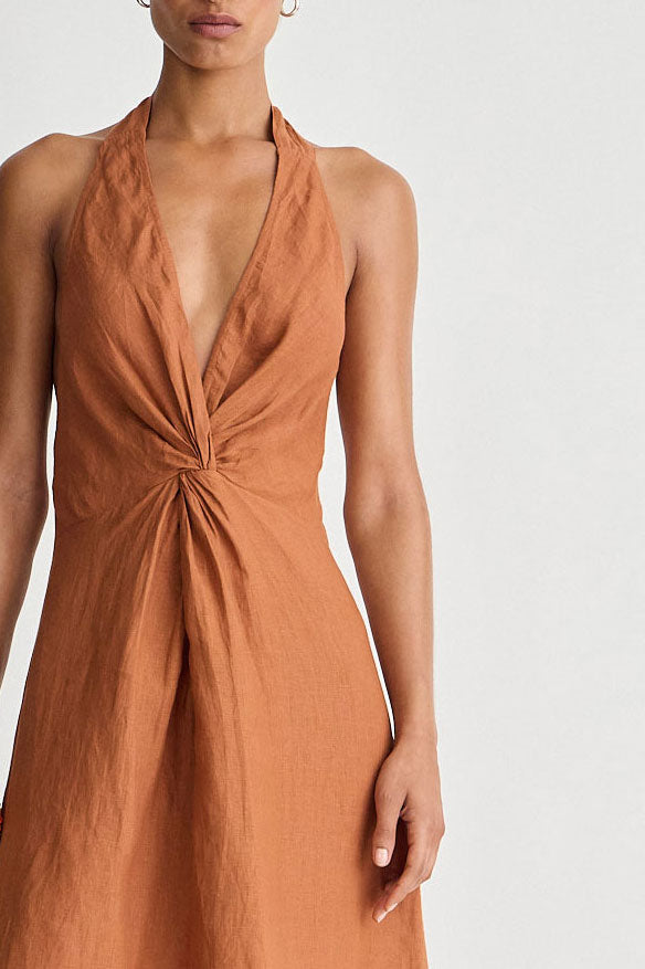 Apiece Apart Salome Halter Maxi Dress in Harissa