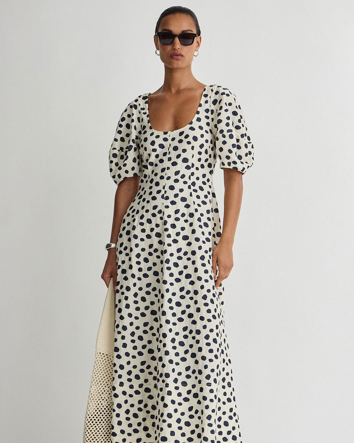 Apiece Apart Anni Scoop Maxi Dress in Yayoi Black & White