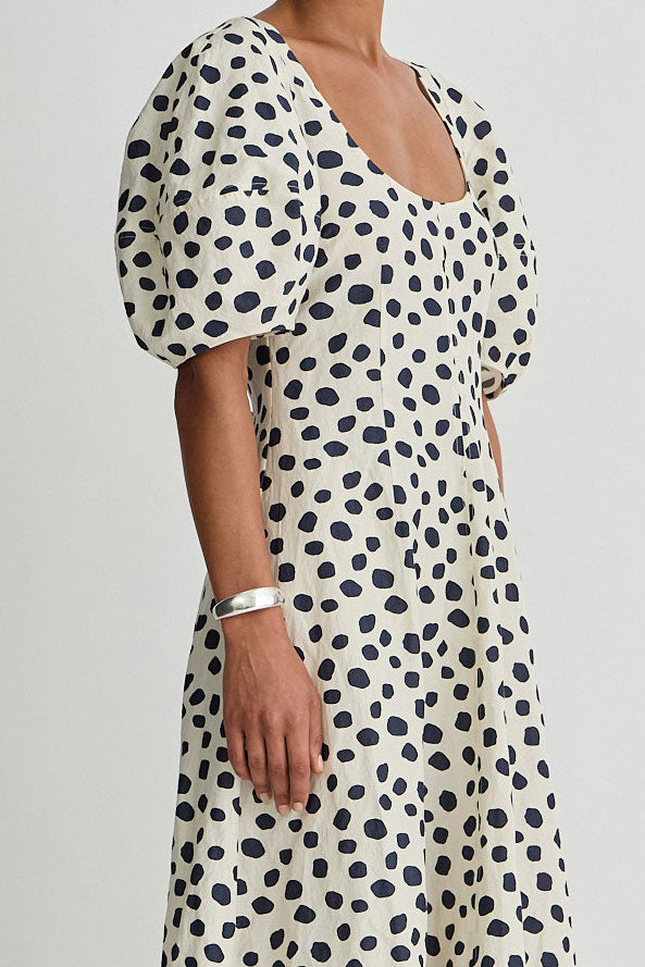 Apiece Apart Anni Scoop Maxi Dress in Yayoi Black & White