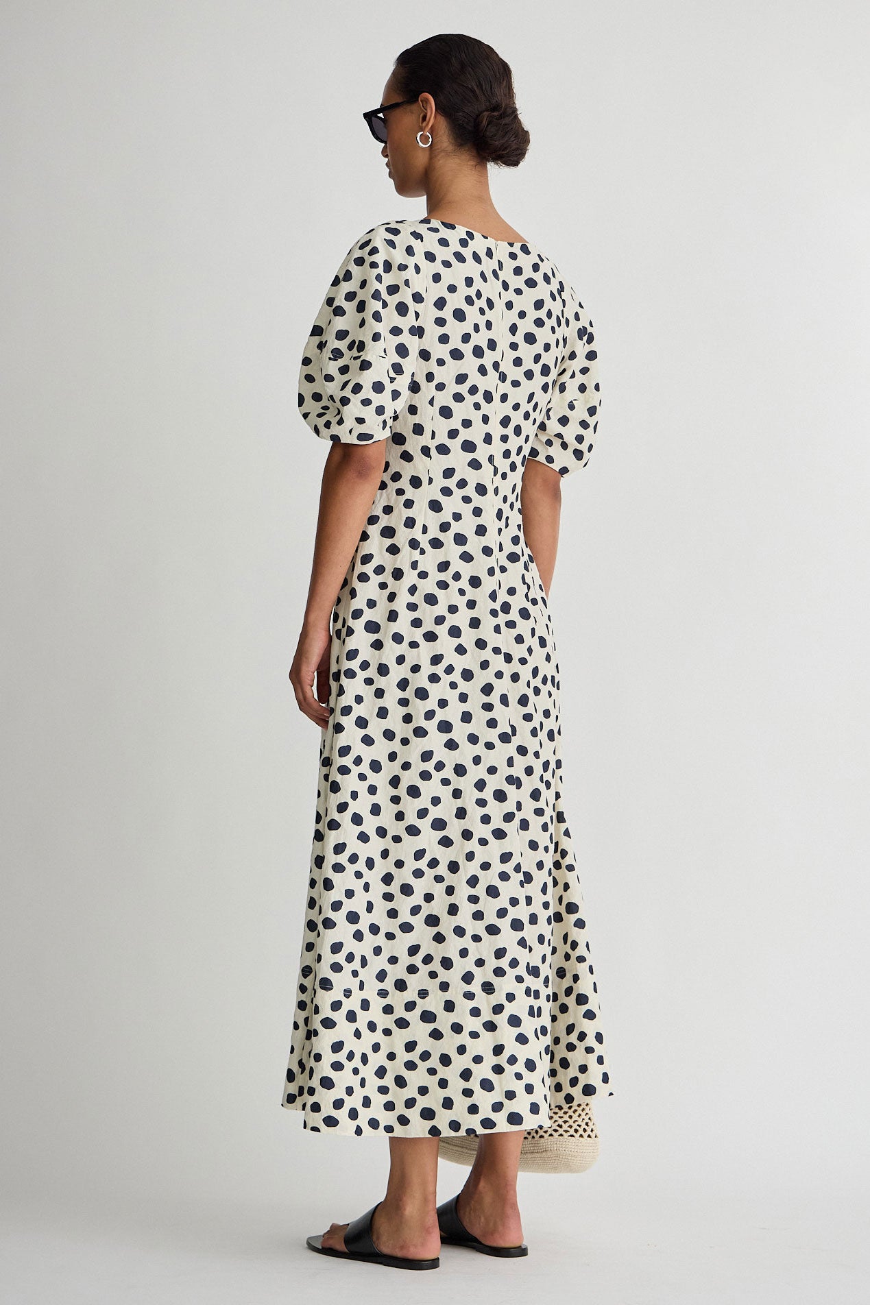 Apiece Apart Anni Scoop Maxi Dress in Yayoi Black & White
