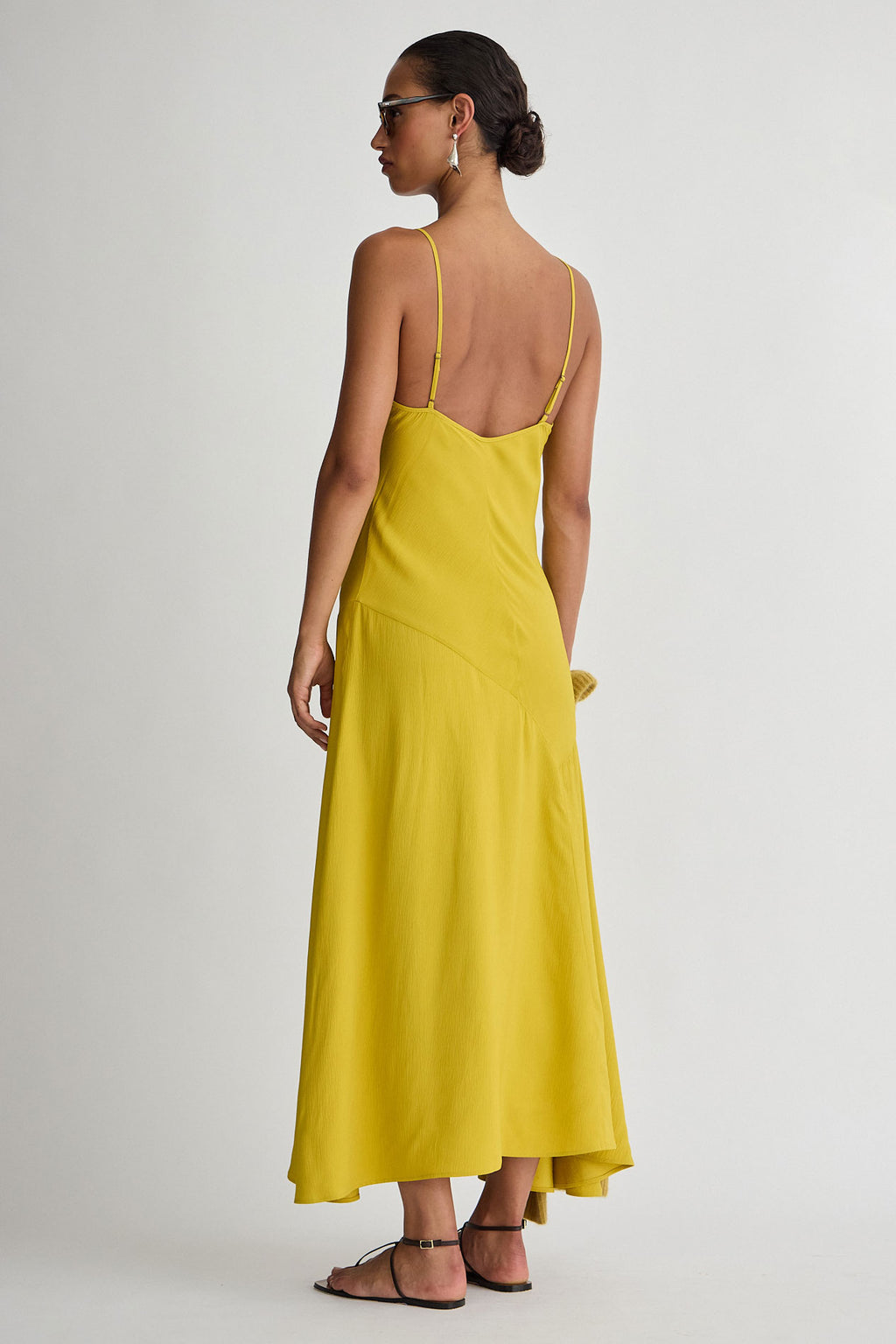 Apiece Apart Kasimira Bias Slip Dress in Goldenrod