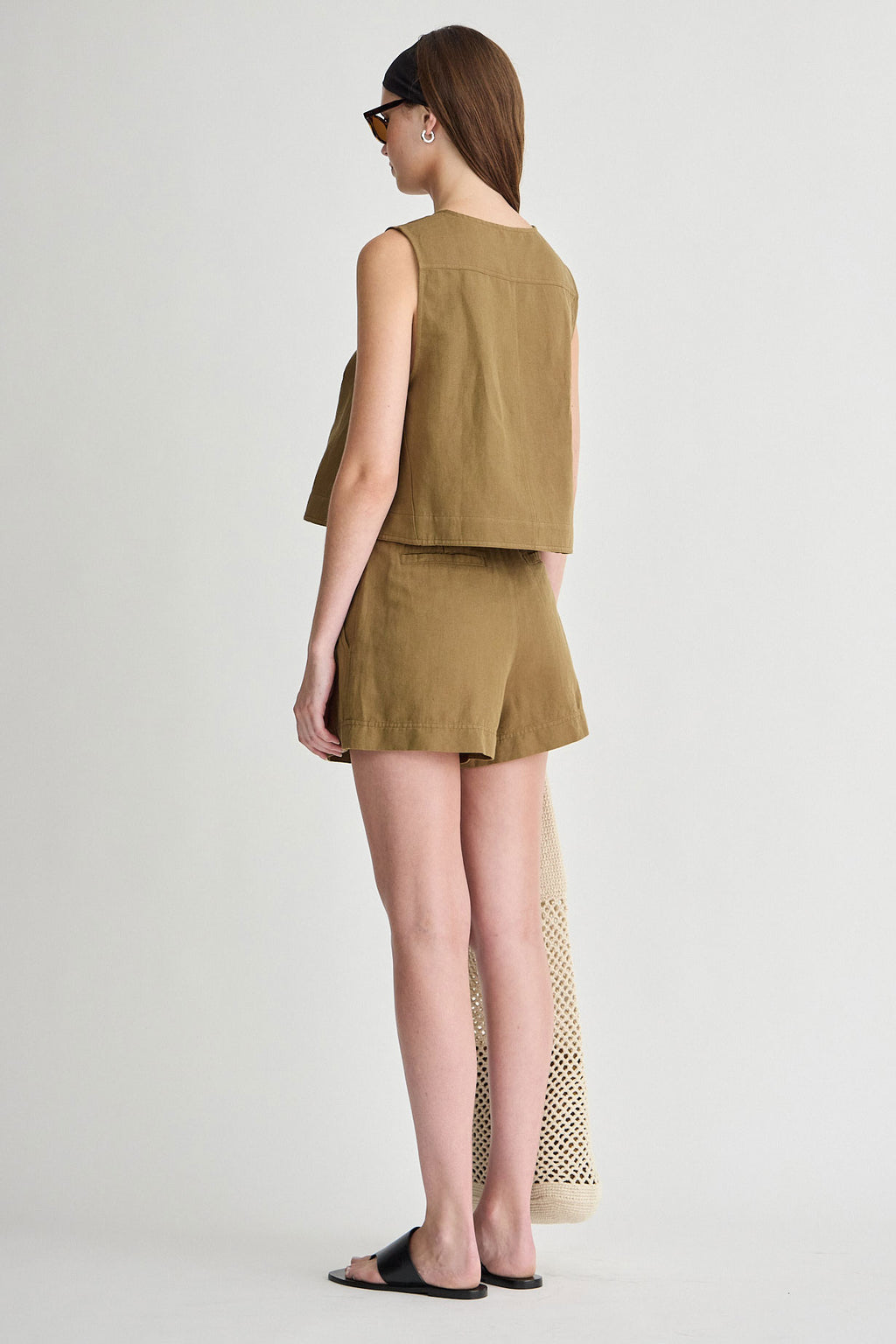 Apiece Apart Godet Tank in Tobacco