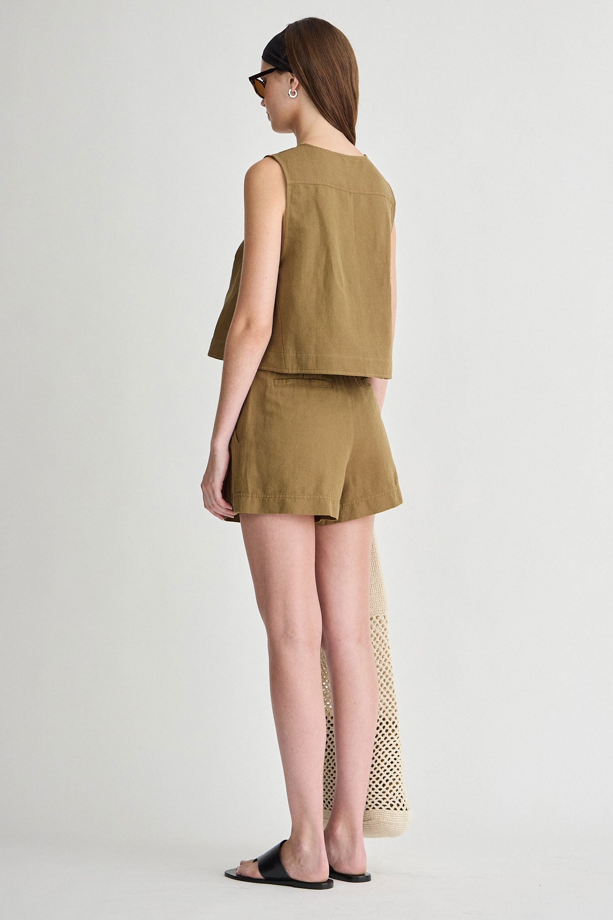 Apiece Apart Godet Tank in Tobacco